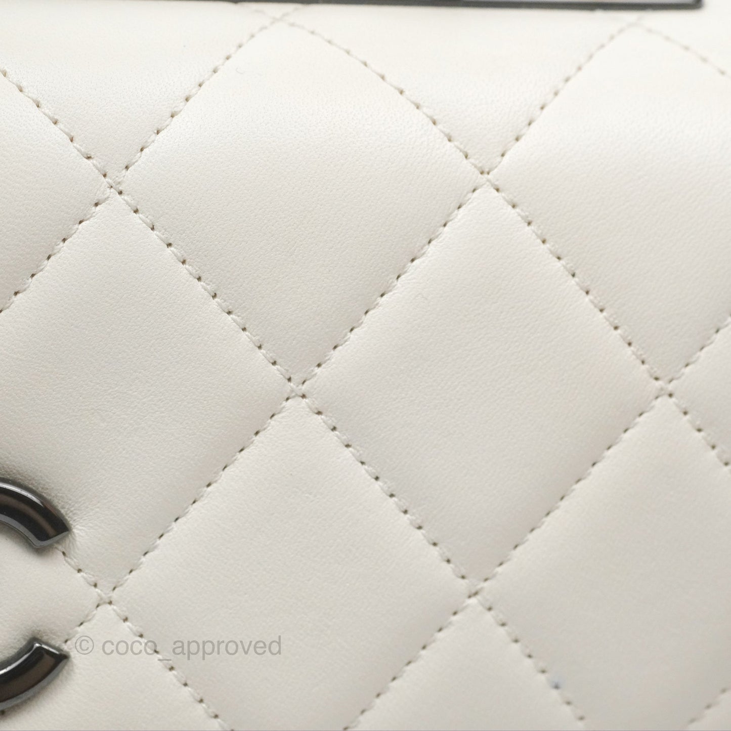 Chanel Trendy CC Small White Lambskin Black Hardware