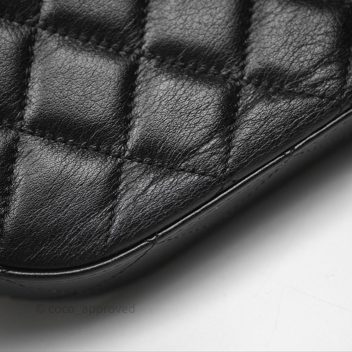 Chanel Quilted Phone Holder with Chain Black Shiny Calfskin Gold Hardware 23A
