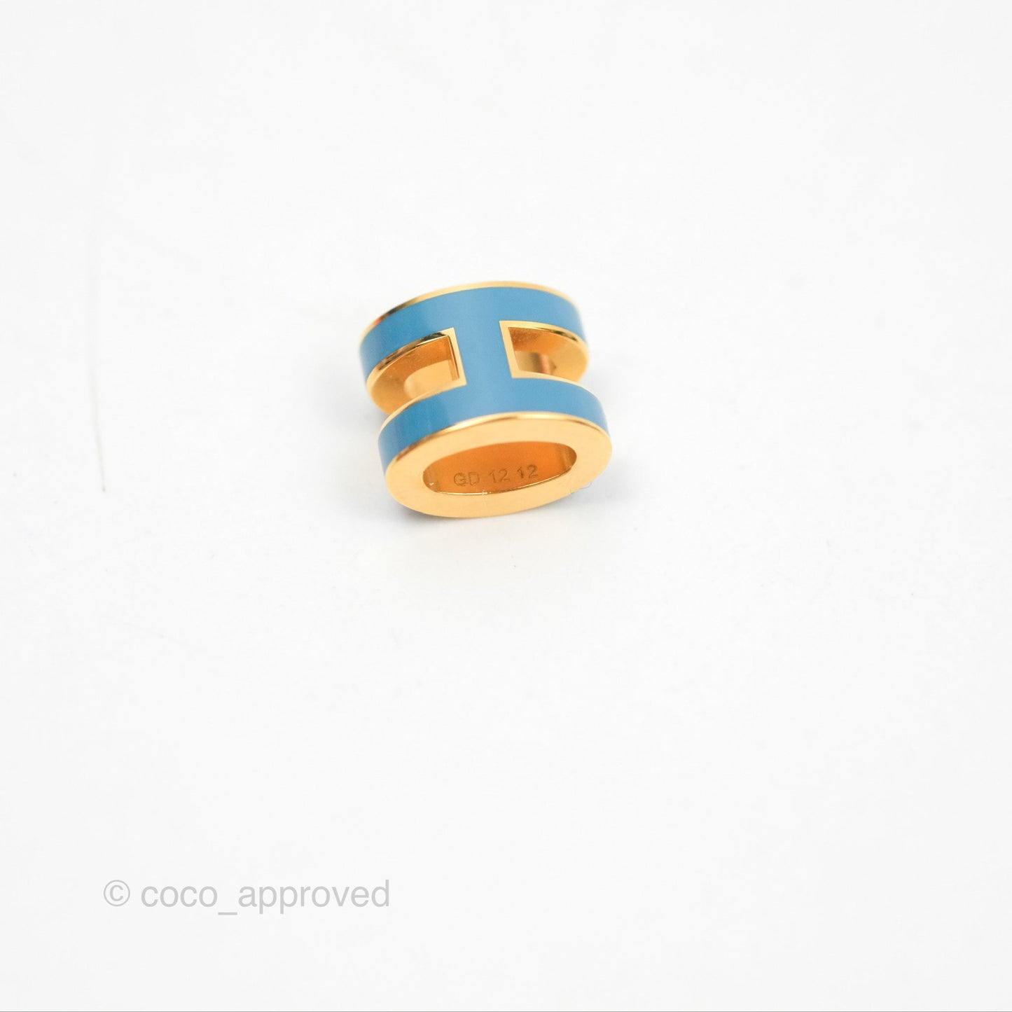 Hermès Mini Pop H Pendant Necklace Blue Jean Gold Hardware