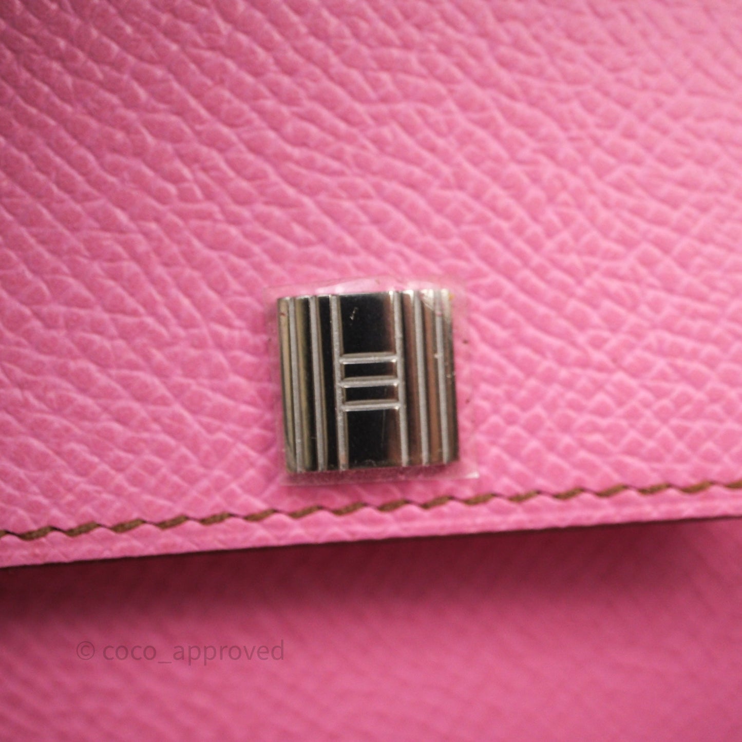 Hermès Kelly Wallet Bubblegum Epsom Palladium Hardware