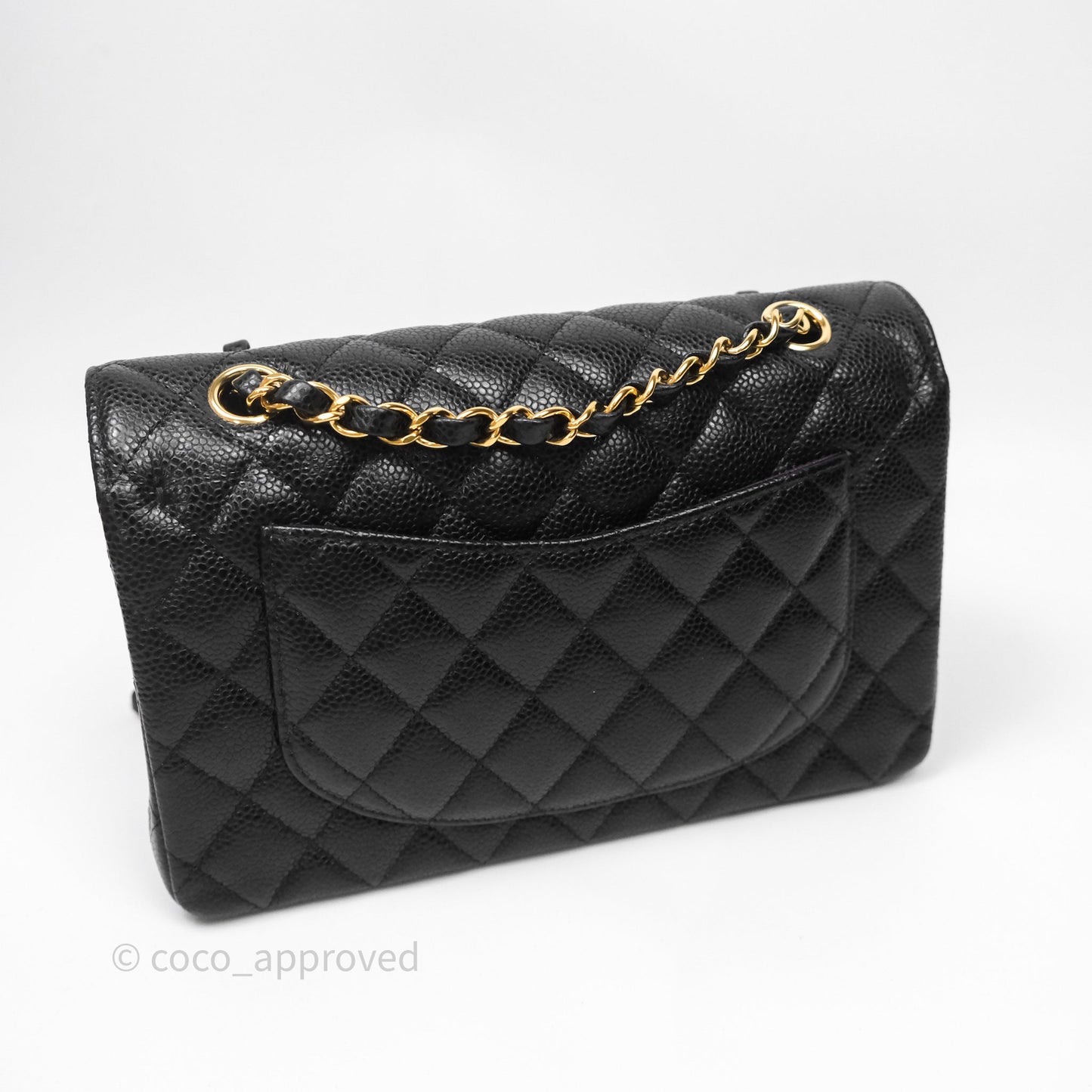 Chanel Small Classic Flap Quilted Black Caviar Gold Hardware