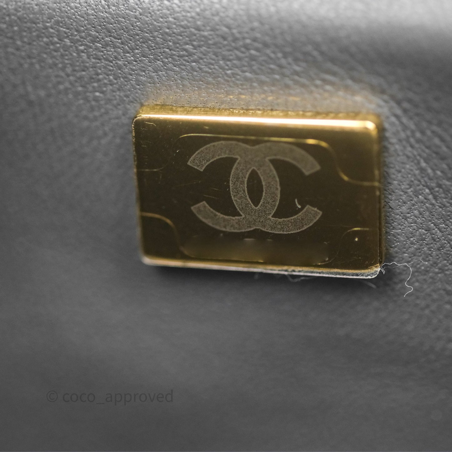 Chanel Top Handle Mini Rectangular Flap Grey Lambskin Gold Hardware