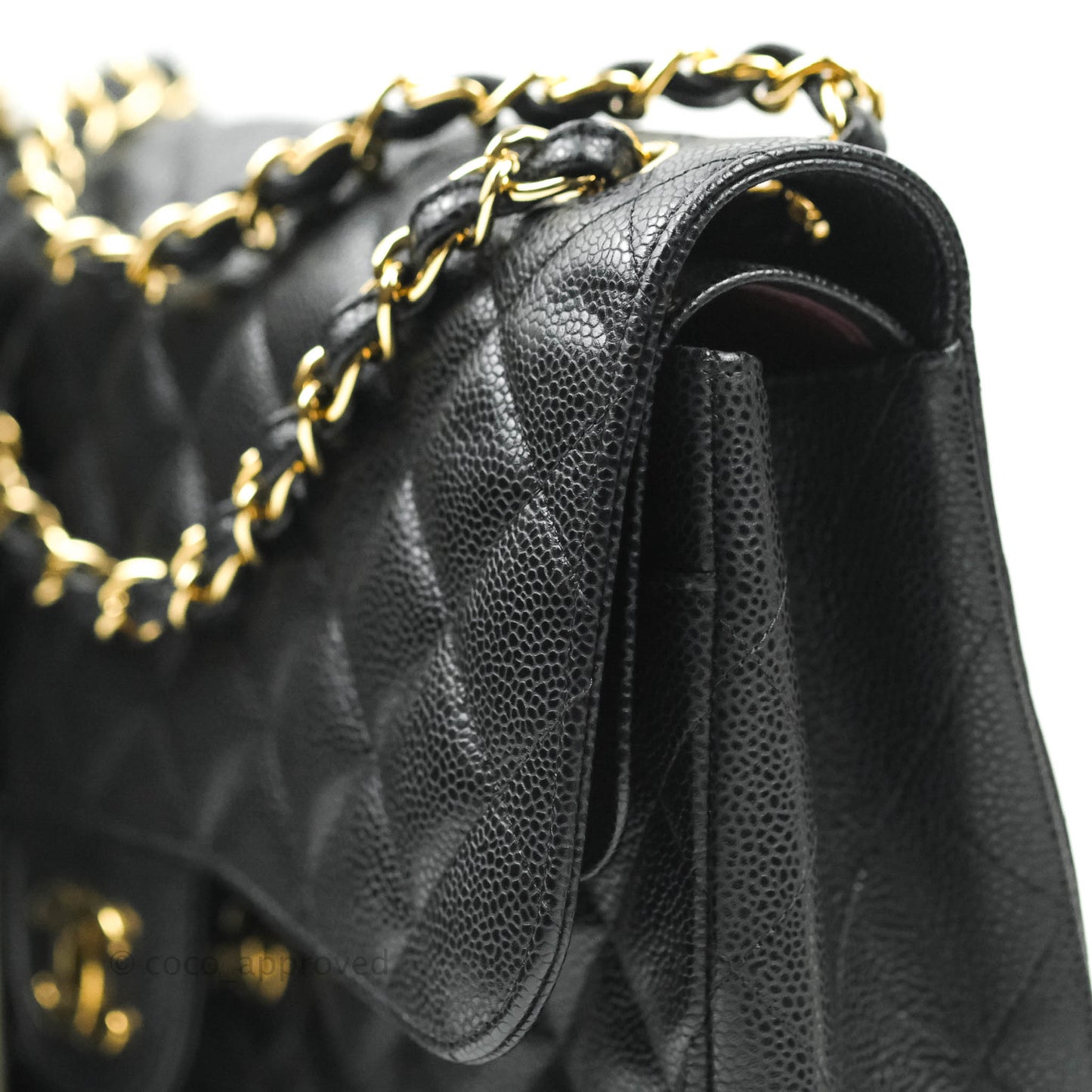 Chanel Jumbo Double Flap Black Caviar Gold Hardware⁣⁣