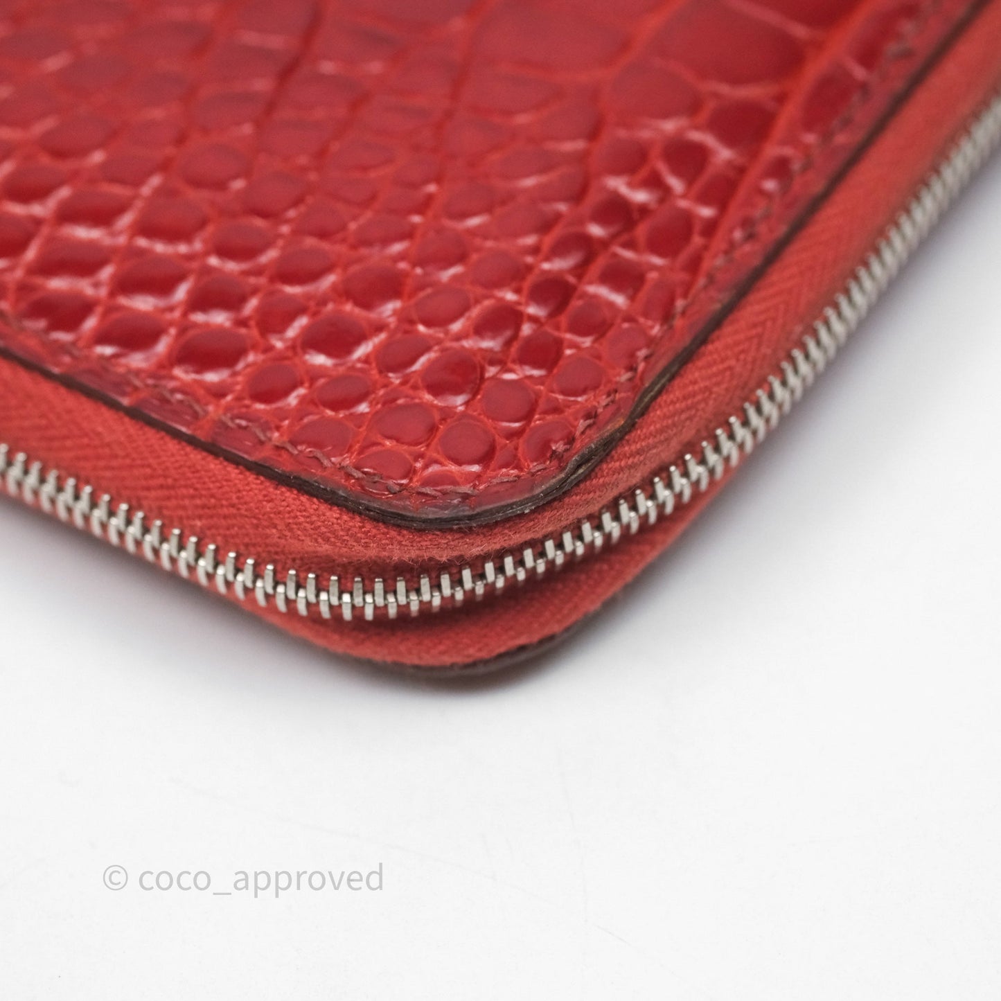 Hermès Azap Wallet Red Alligator Palladium Hardware