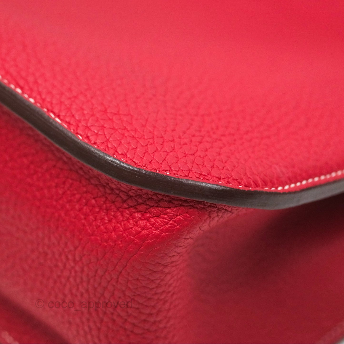 Hermès Halzan 31 Rouge Casque Clemence Palladium Hardware