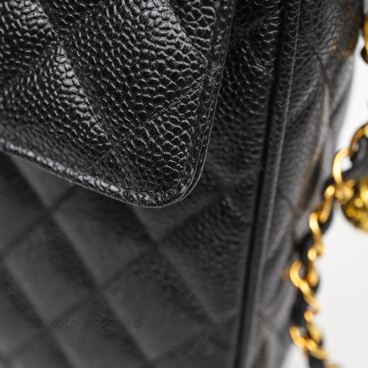 Chanel Vintage Camera Bag Coco Crush Black Caviar Gold Hardware