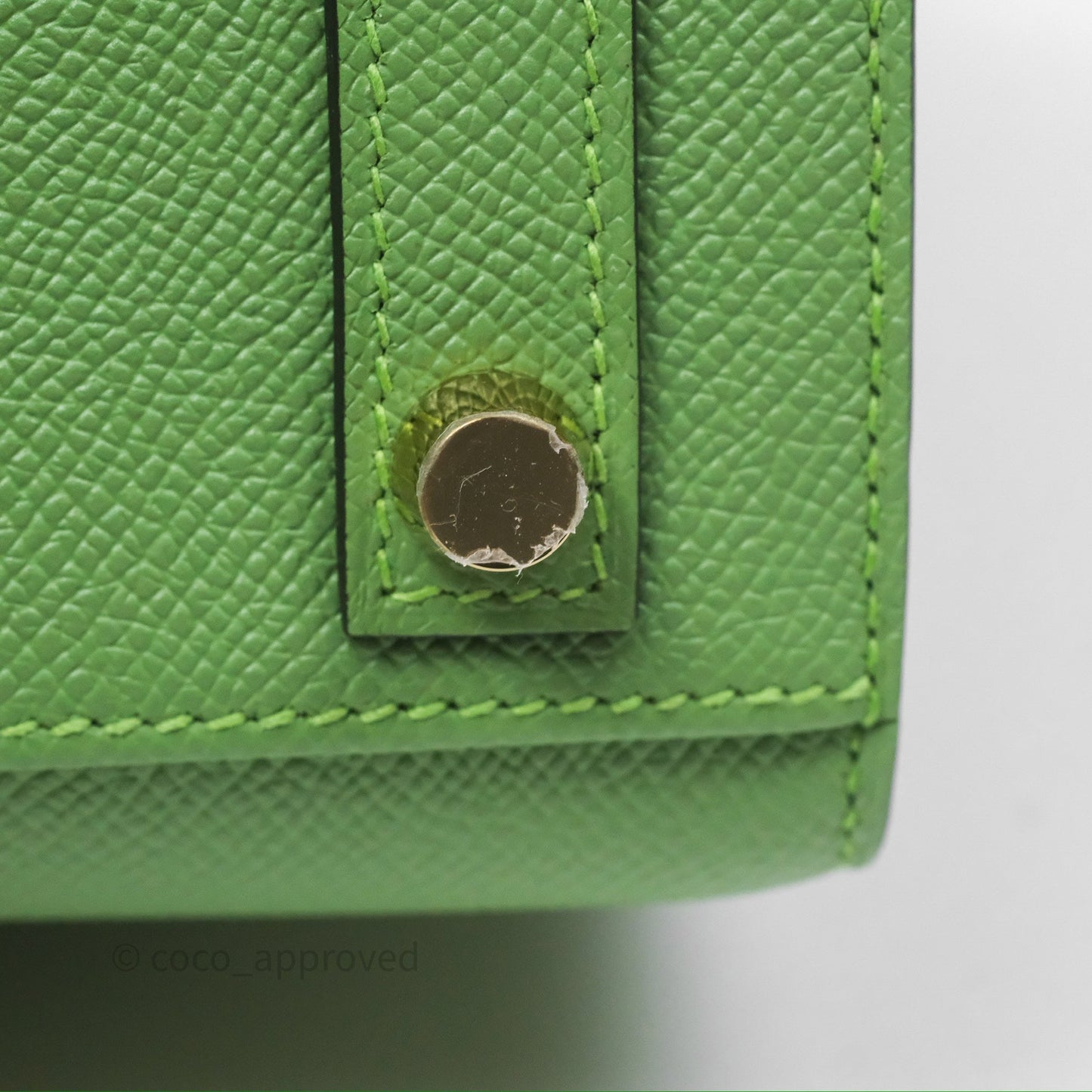 Hermès Birkin 25 Sellier Vert Criquet 3I Epsom Gold Hardware