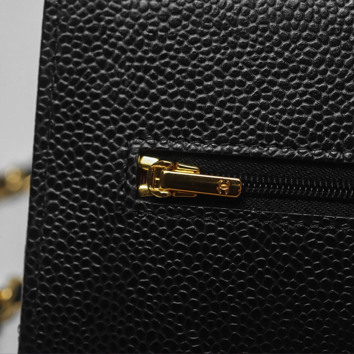 Chanel Quilted WOC Black Caviar Gold Hardware
