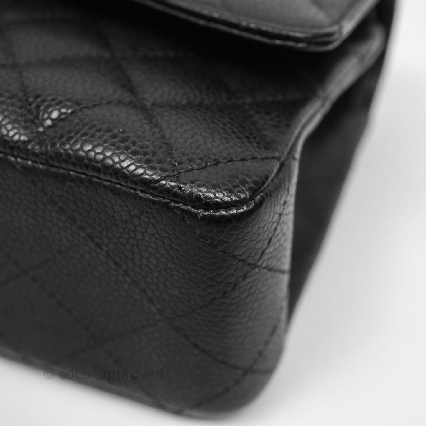Chanel Classic M/L Medium Flap Quilted Black Caviar Gold Hardware