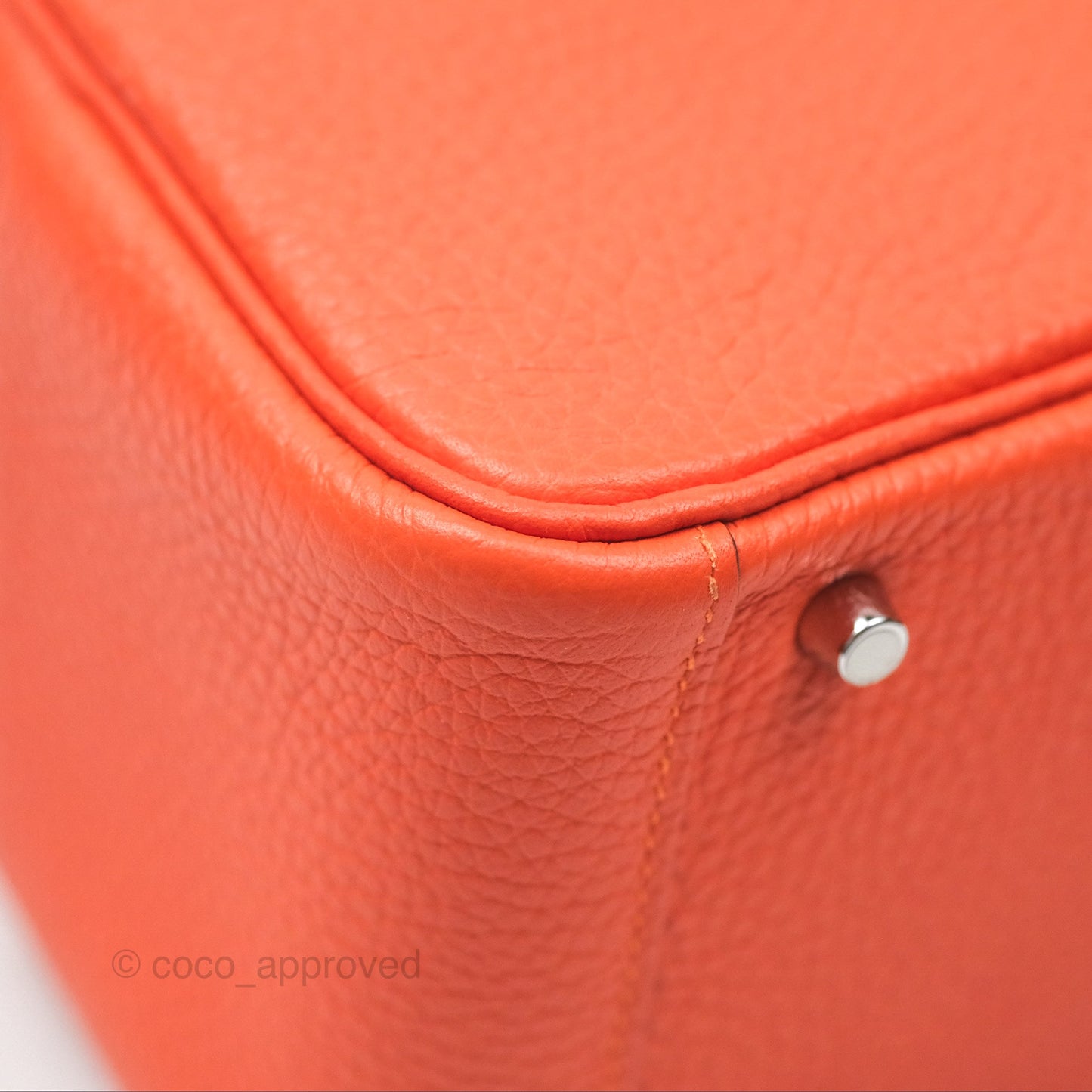 Hermès Mini Lindy 20 Orange Poppy 8V Clemence Palladium Hardware