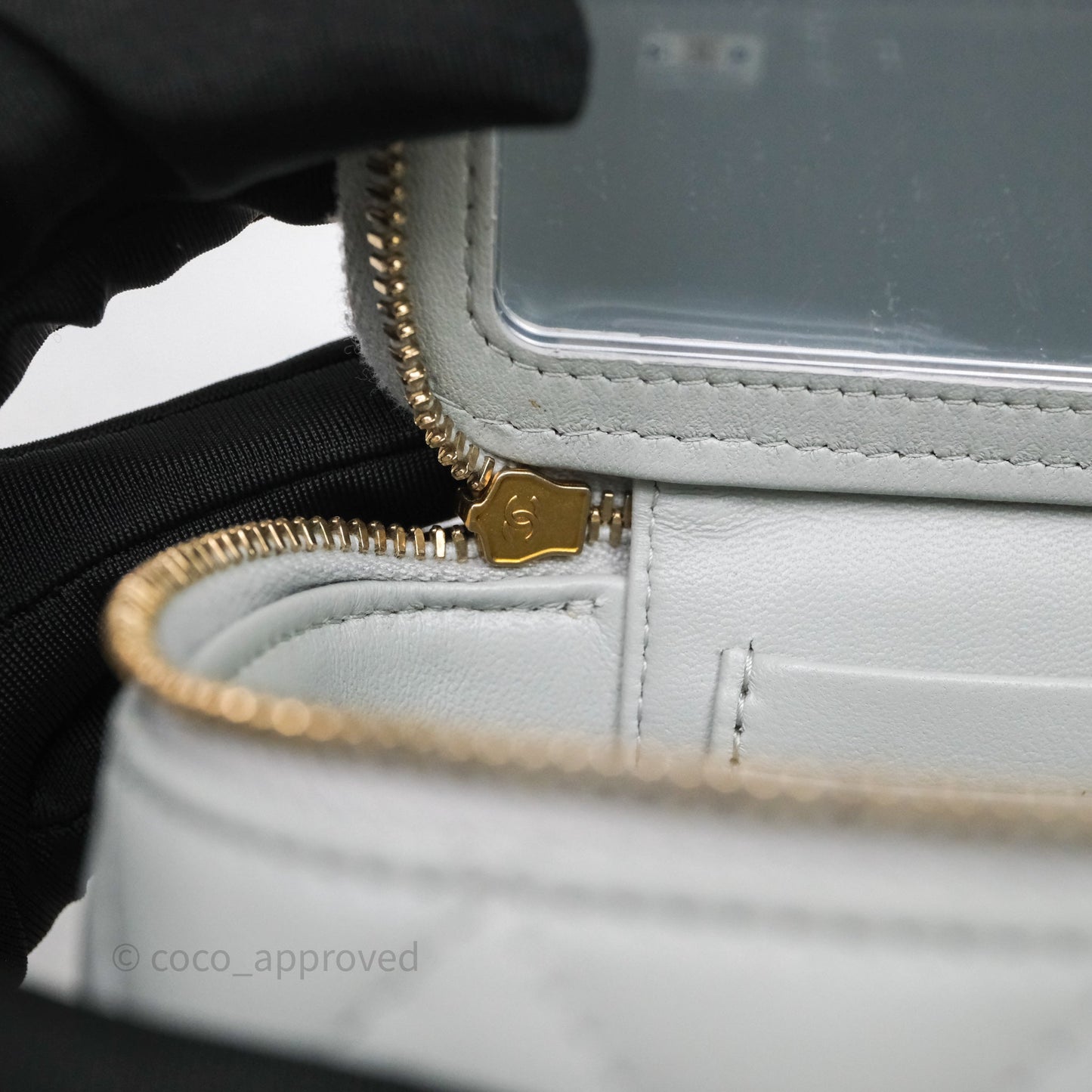 Chanel Coco Chain Vanity Blue Lambskin Gold Hardware
