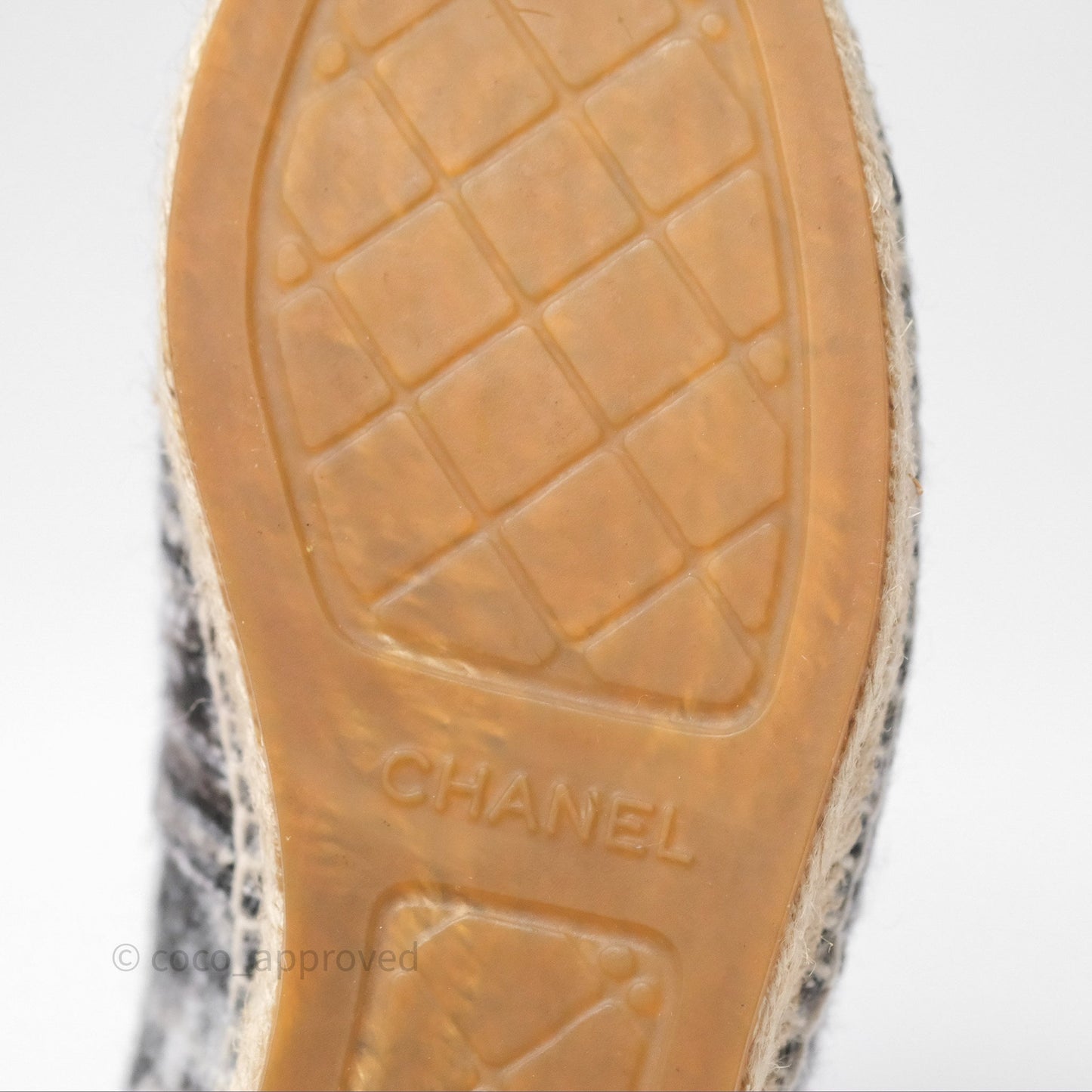 Chanel Espadrille Black Tweed Size 38