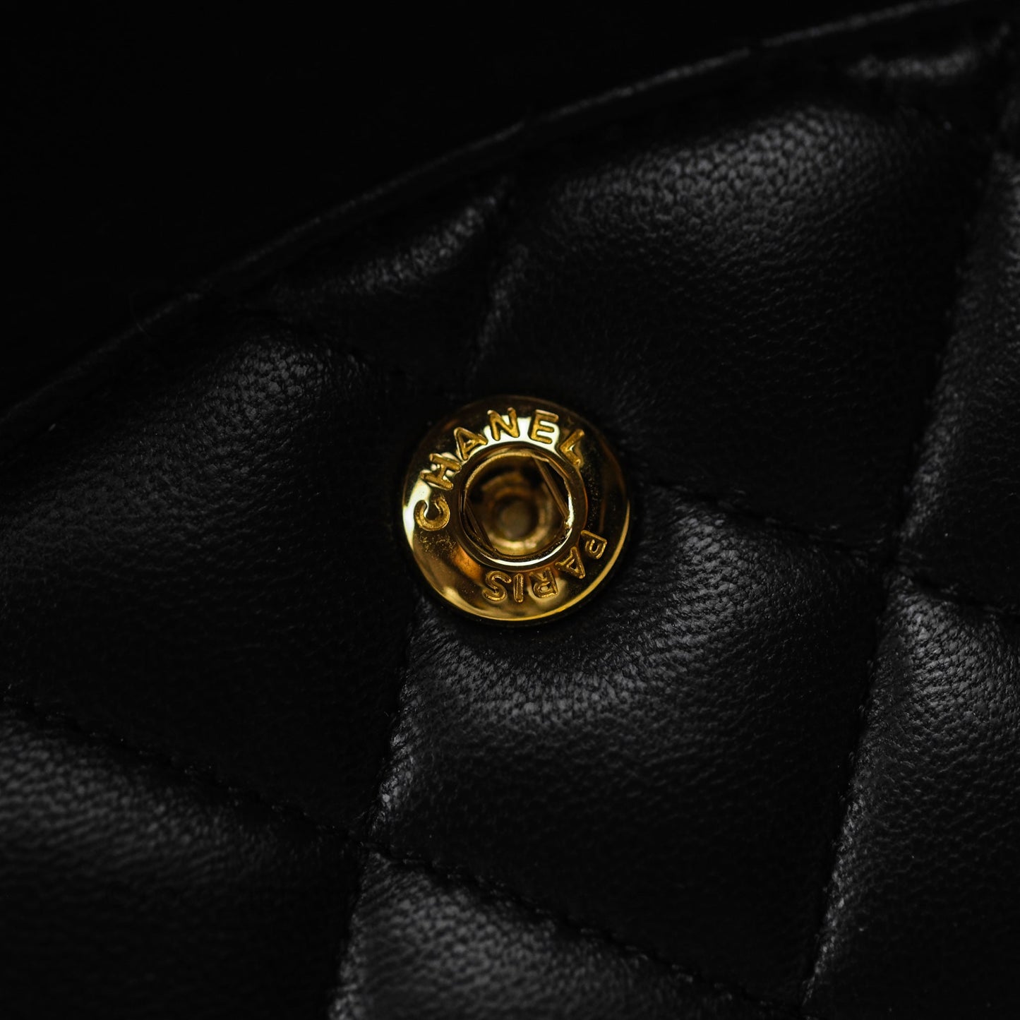 Chanel Classic M/L Medium Flap Quilted Black Lambskin Gold Hardware