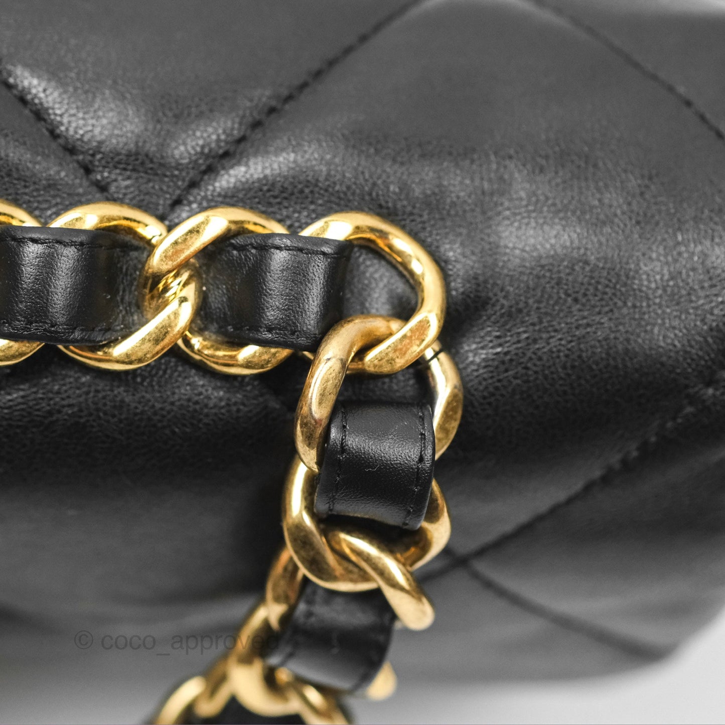 Chanel Chain Handle Flap Bag Black Goatskin Gold Hardware