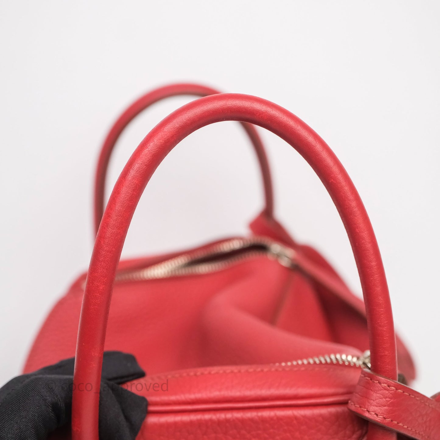Hermès Lindy 30 Rouge Garance 54 Clemence Palladium Hardware