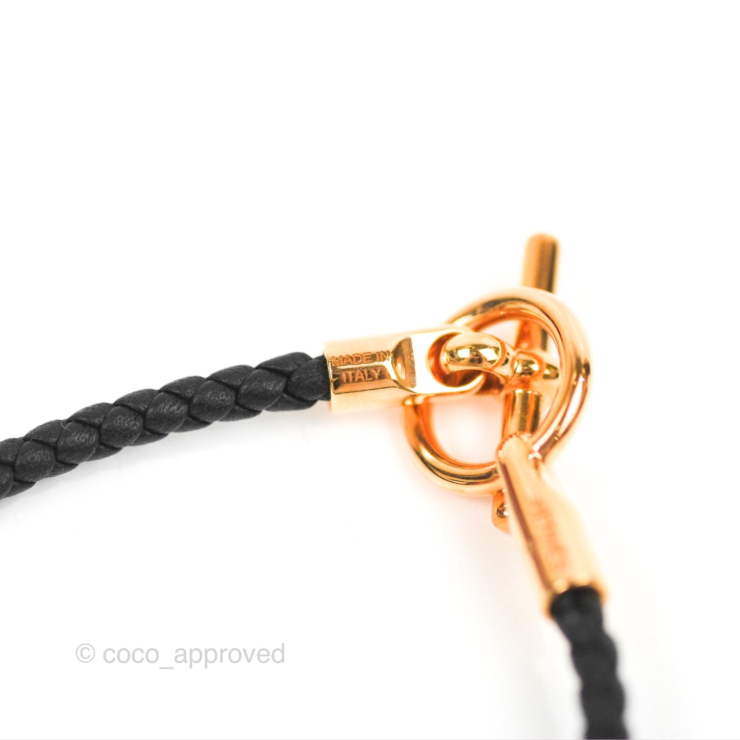 Hermès Glenan Bracelet Noir Swift Rose Gold Hardware