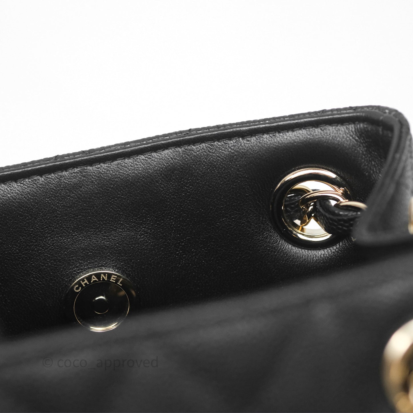 Chanel Mini Bucket Tote Black Caviar Gold Hardware 22S