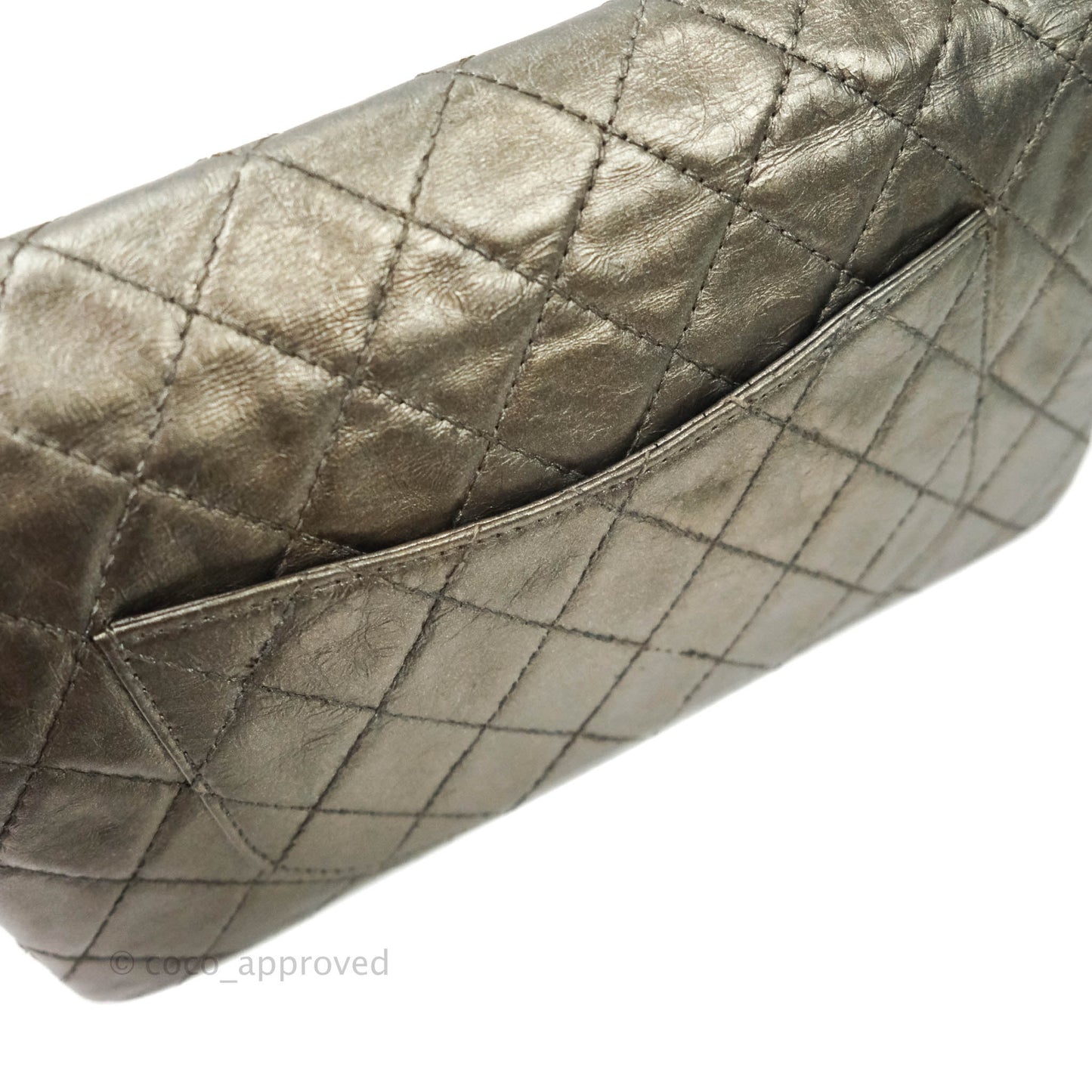 Chanel Quilted Reissue 226 Metallic Aged Calfskin Gun Metal Hardware