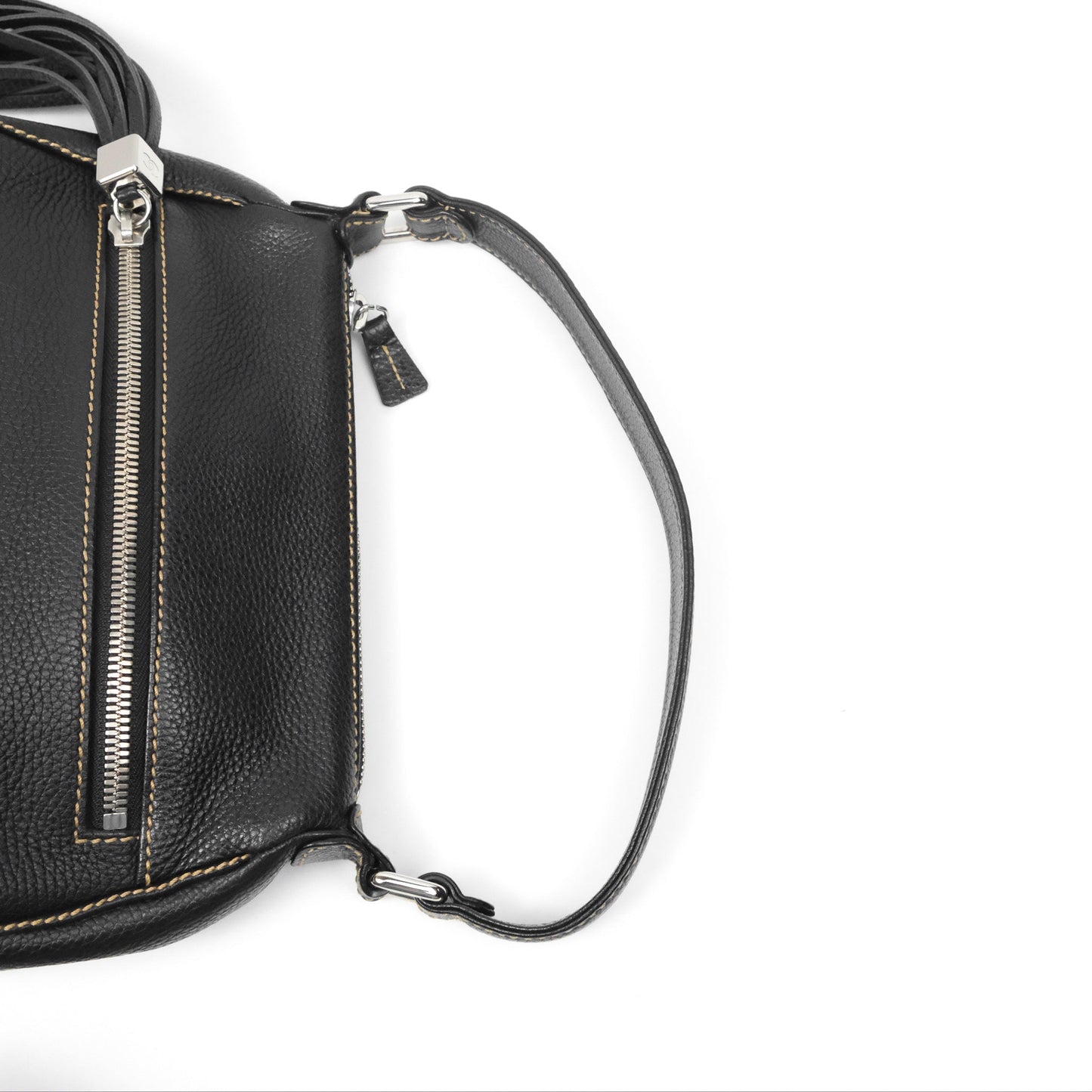 Chanel Vintage Fringe CC Shoulder Bag Black Calfskin