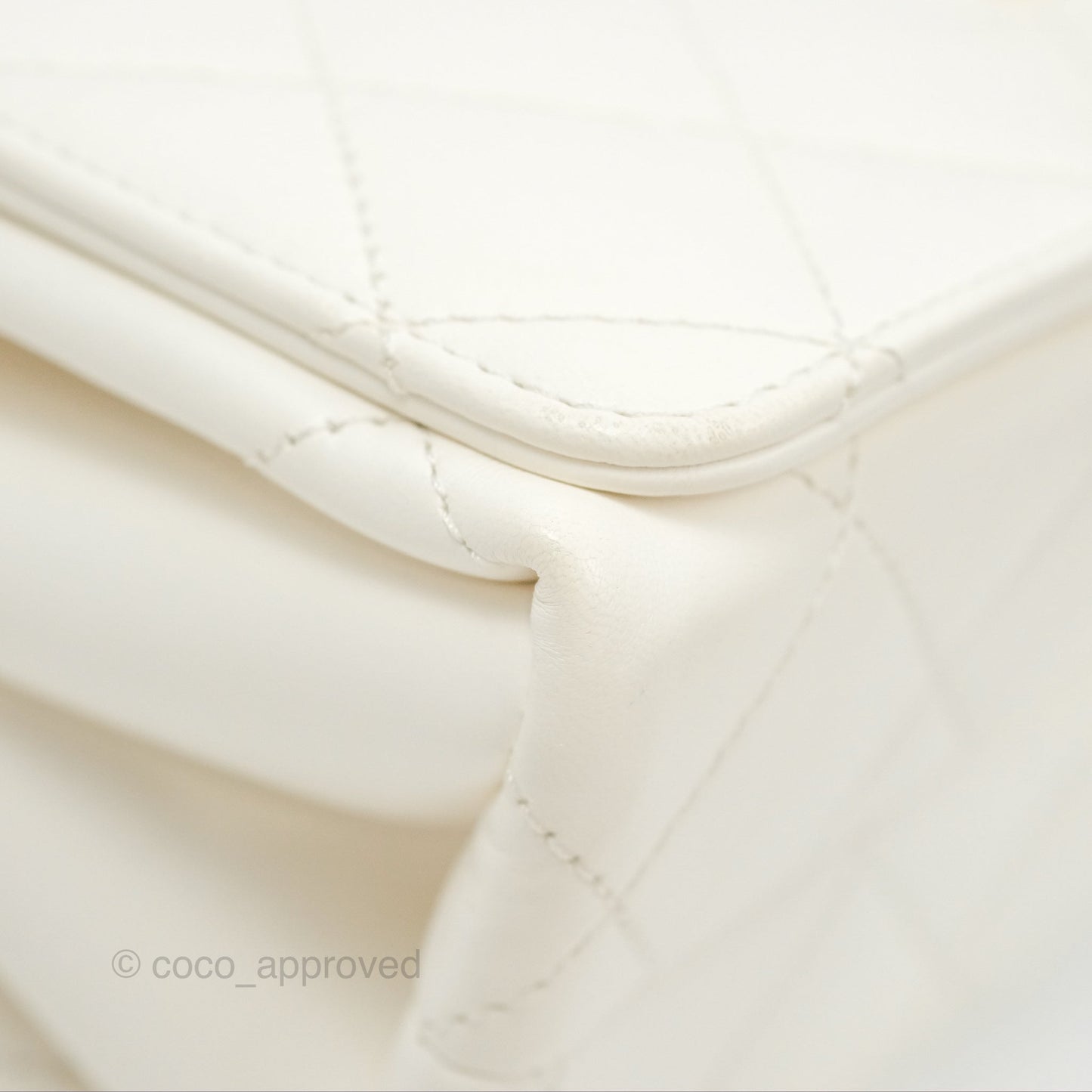 Chanel Mini Flap Bag with Enamel Charm Chain White Lambskin Gold Hardware
