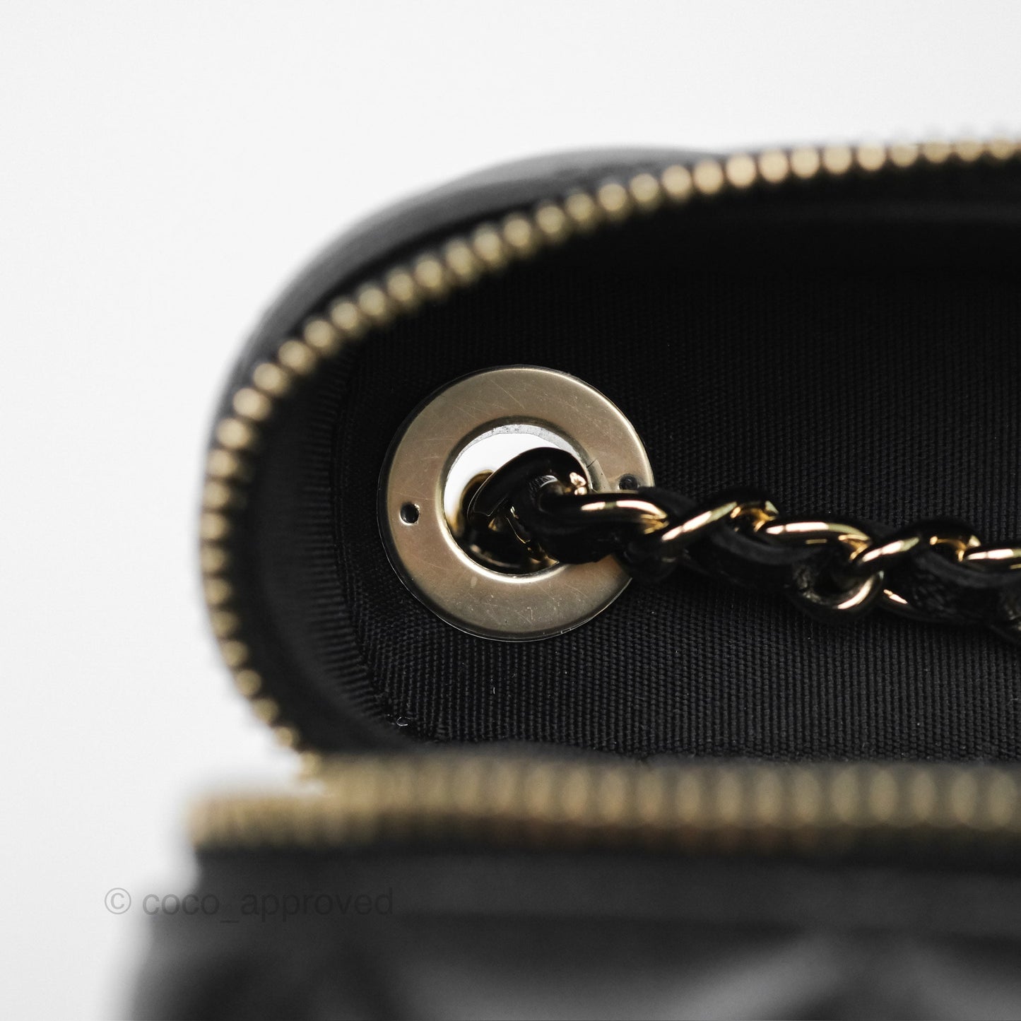 Chanel Trendy Vanity Phone Holder With Chain Black Lambskin Gold Hardware