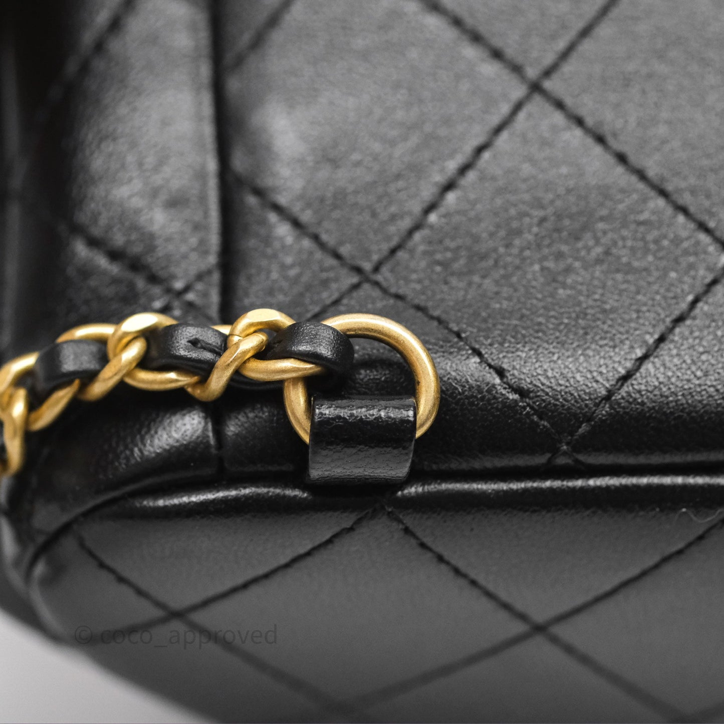 Chanel Double Pocket Black Lambskin Gold Hardware