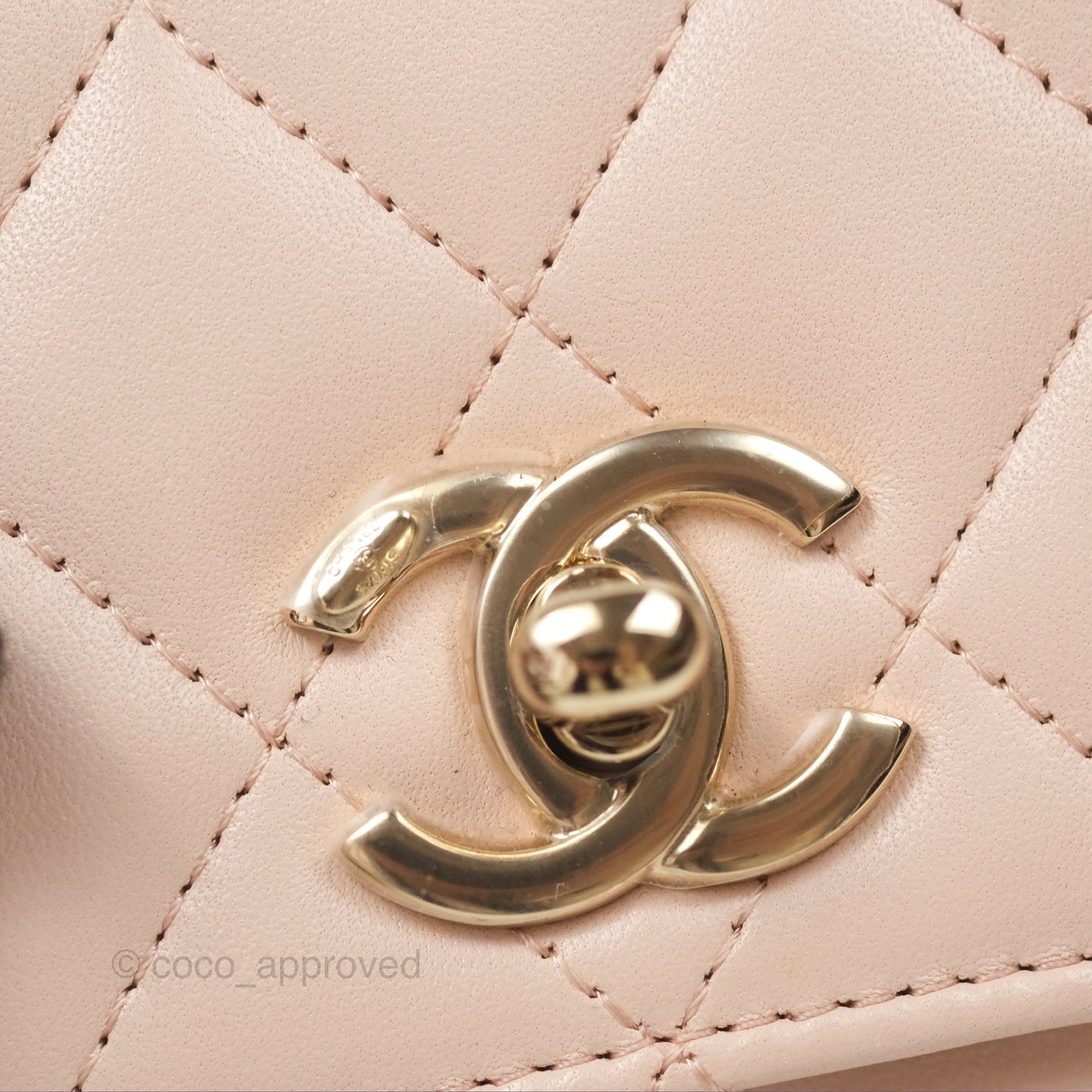 Chanel Mini Quilted Trendy CC Clutch With Chain Light Pink Lambskin Gold Hardware