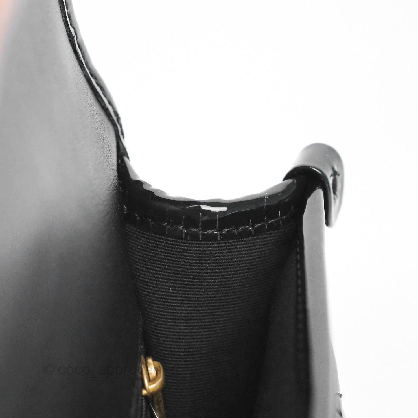 Chanel Mini School Memory Top Handle Flap Black Patent 22K