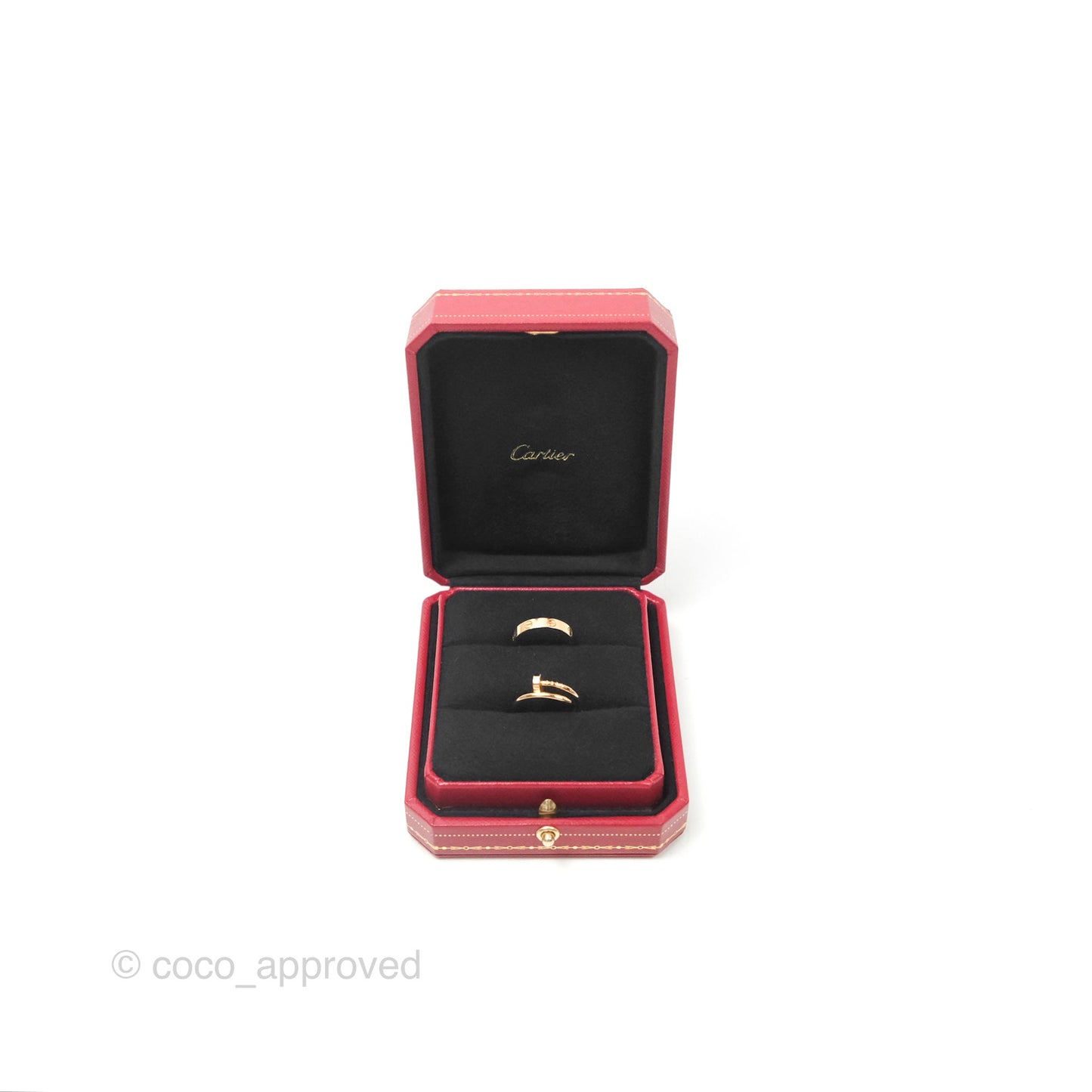 Cartier Love Band & Small Juste Un Clou Ring Set Rose Gold