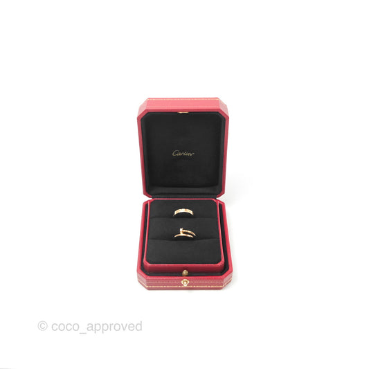Cartier Love Band & Small Juste Un Clou Ring Set Rose Gold