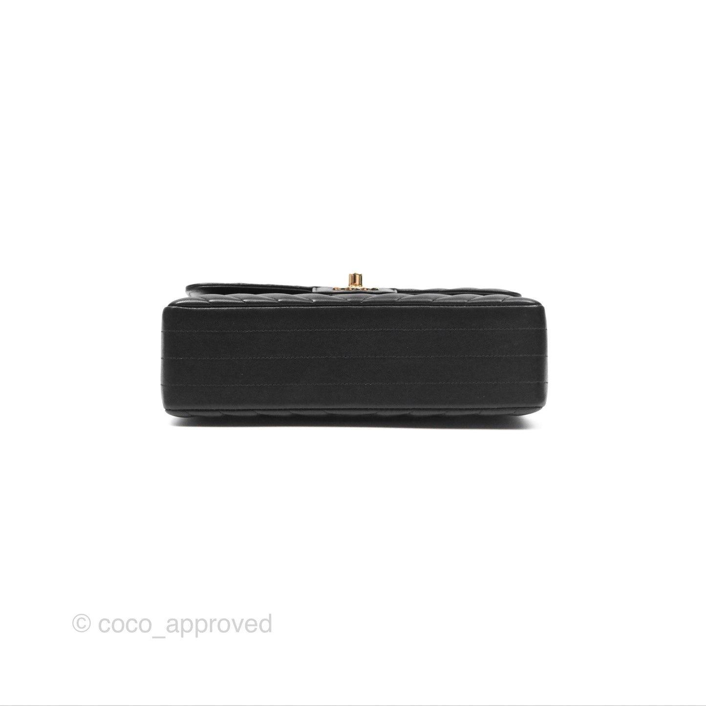 Chanel Small Classic Flap Chevron Black Lambskin Gold Hardware