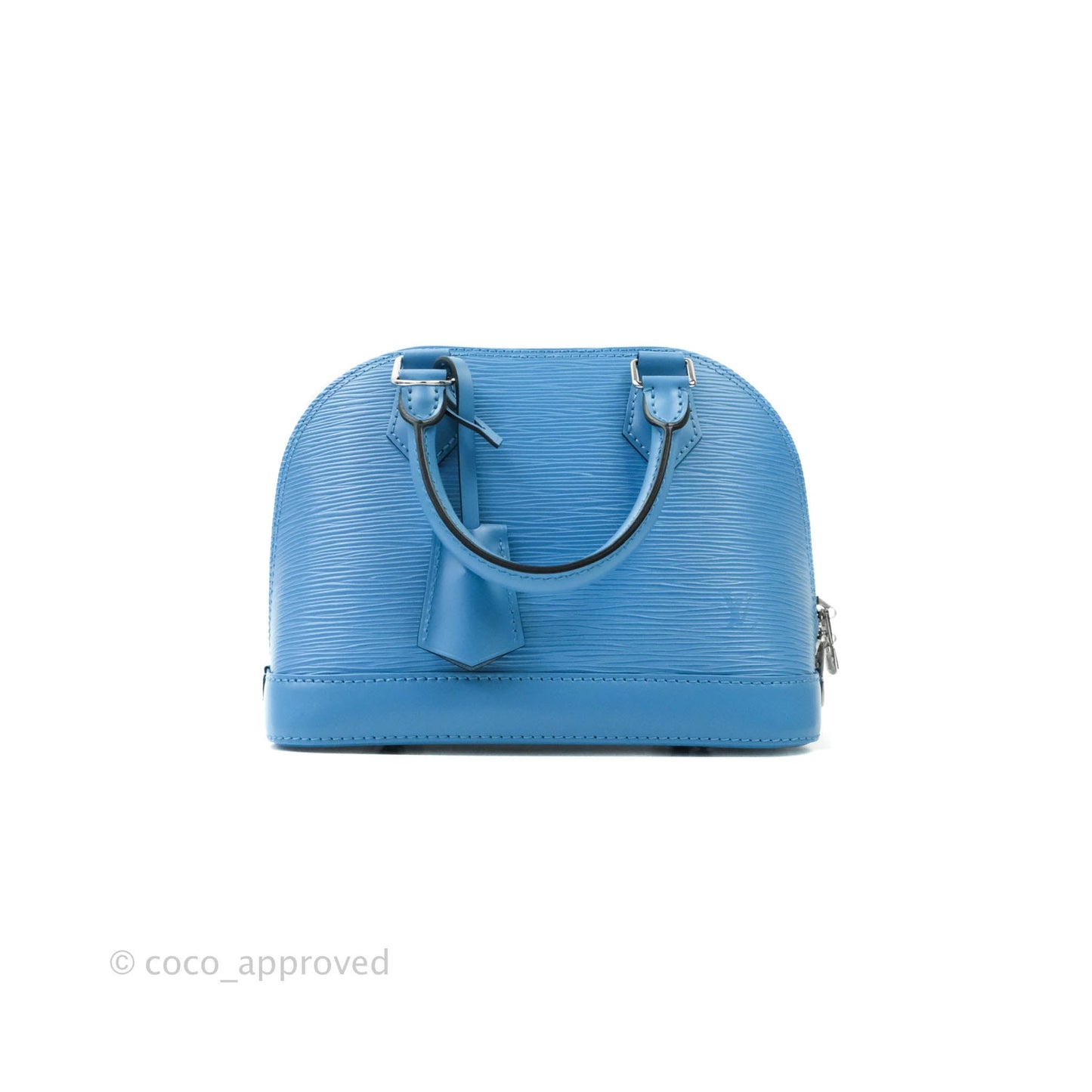 Louis Vuitton Epi Alma BB Blue with Jacquard Strap