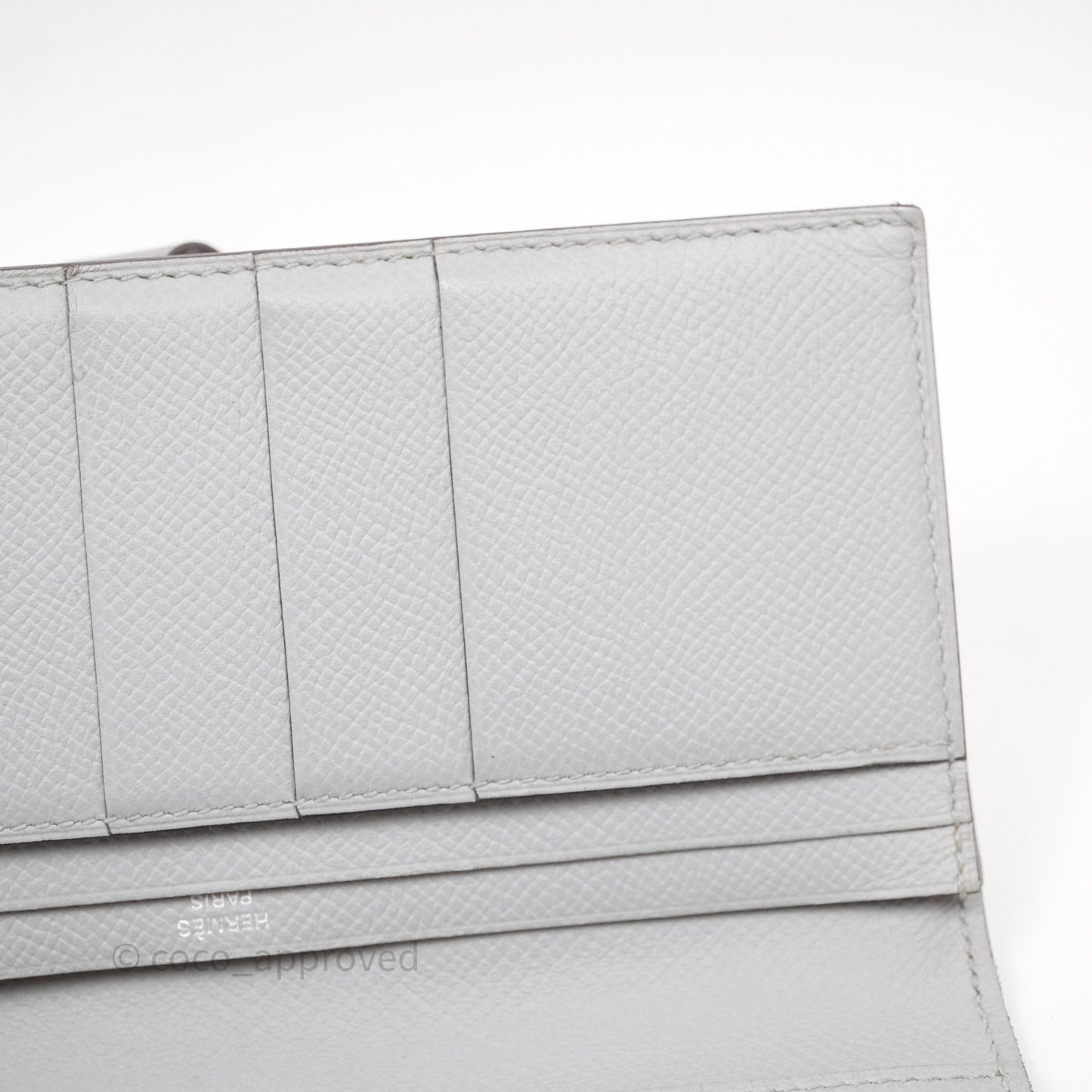 Hermès Bearn Long Wallet Gris Epsom Palladium Hardware