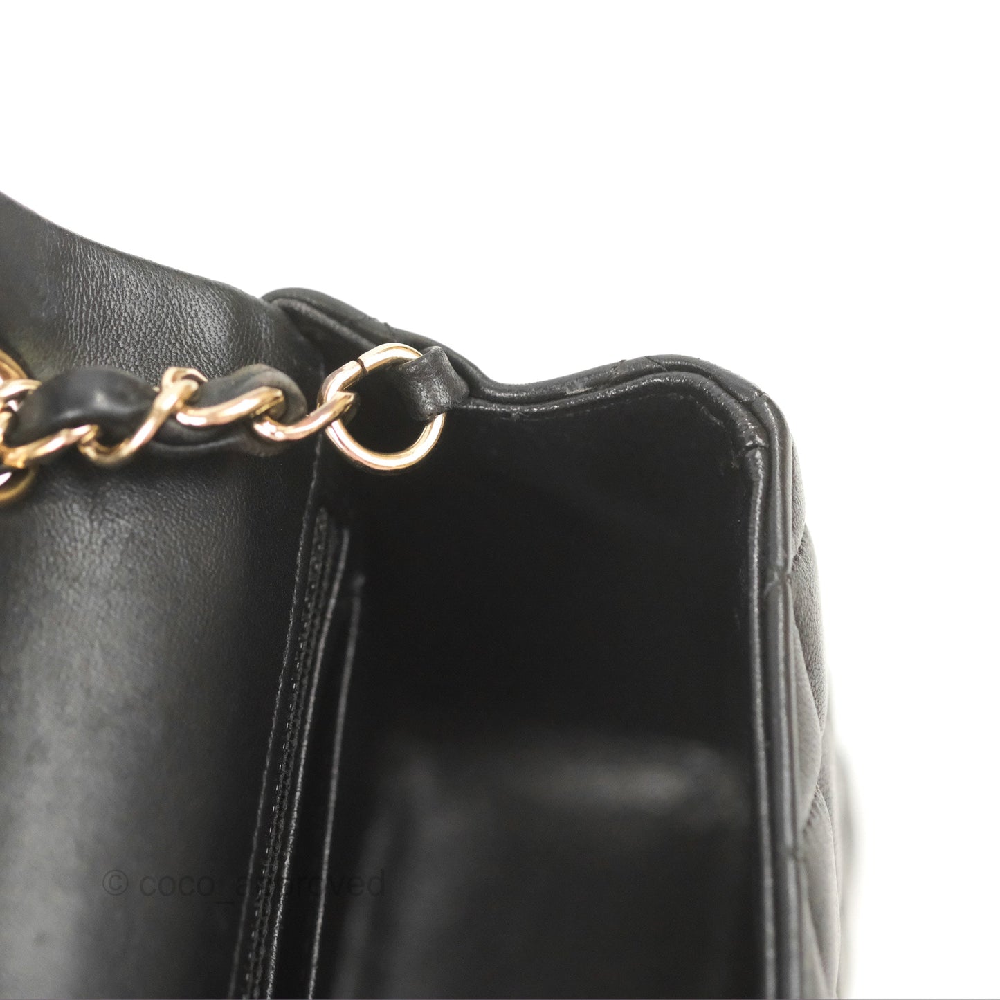 Chanel Quilted Mini Rectangular Flap Black Lambskin Gold Hardware