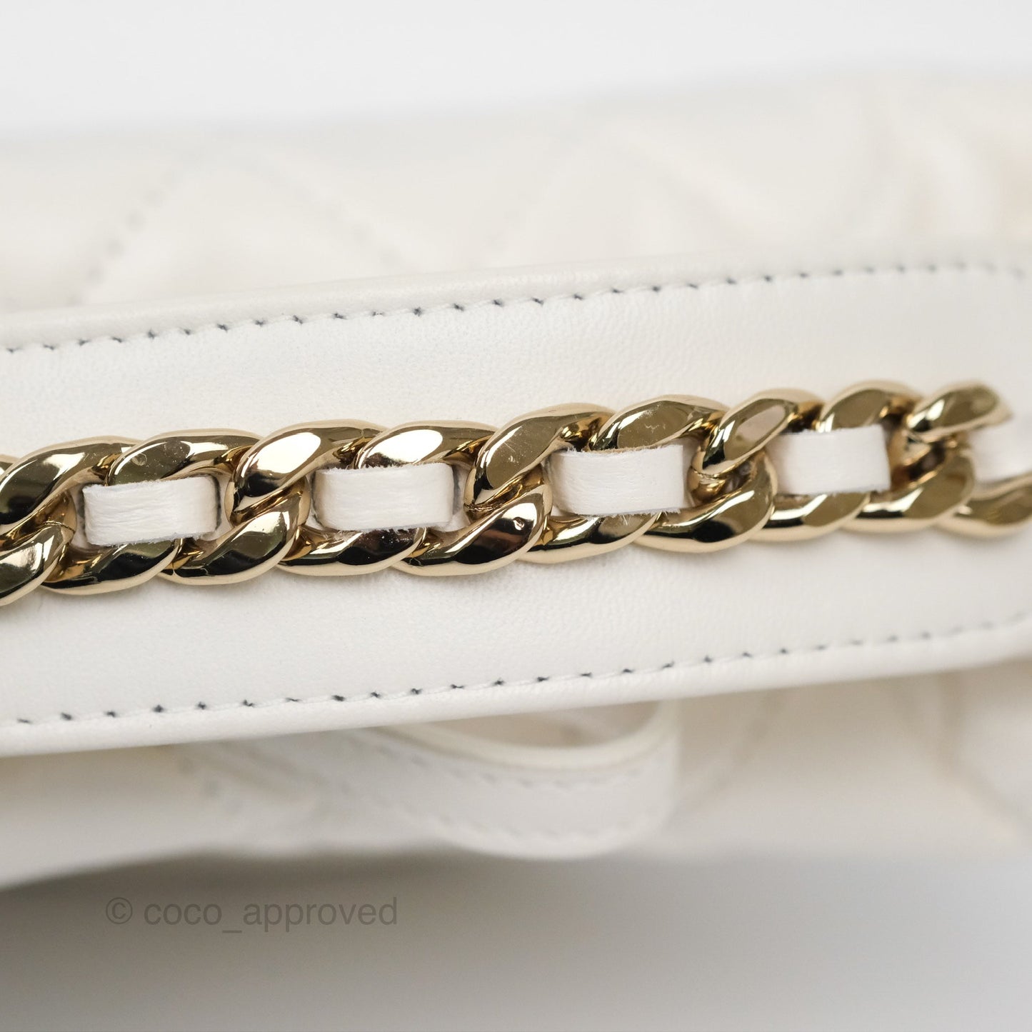 Chanel Chain Around Mini Hobo Pouch White Lambskin Gold Hardware 23C