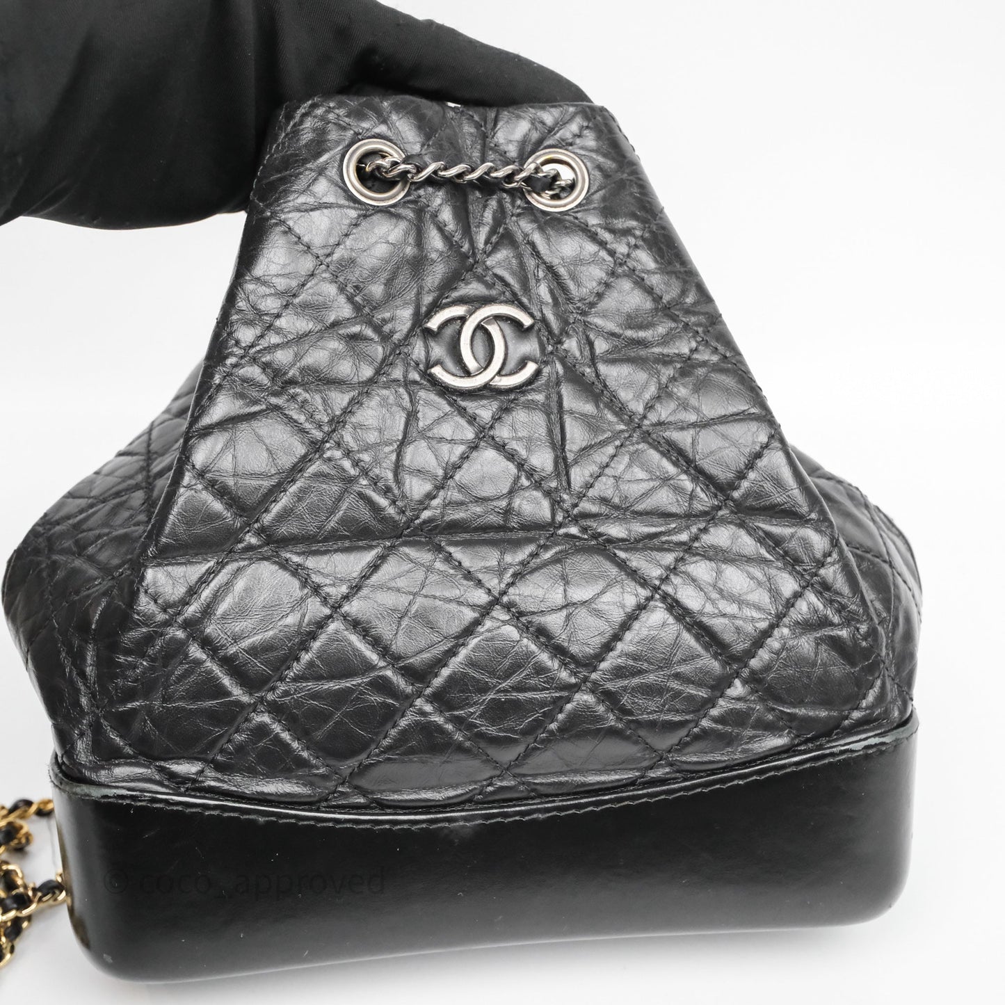 Chanel Small Gabrielle Backpack Black Aged Calfskin