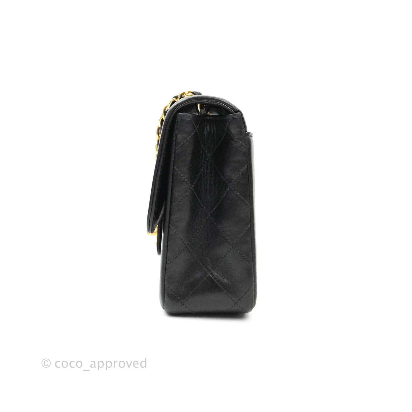 Chanel Vintage Small Flap Bag Black Lambskin 24K Gold Hardware