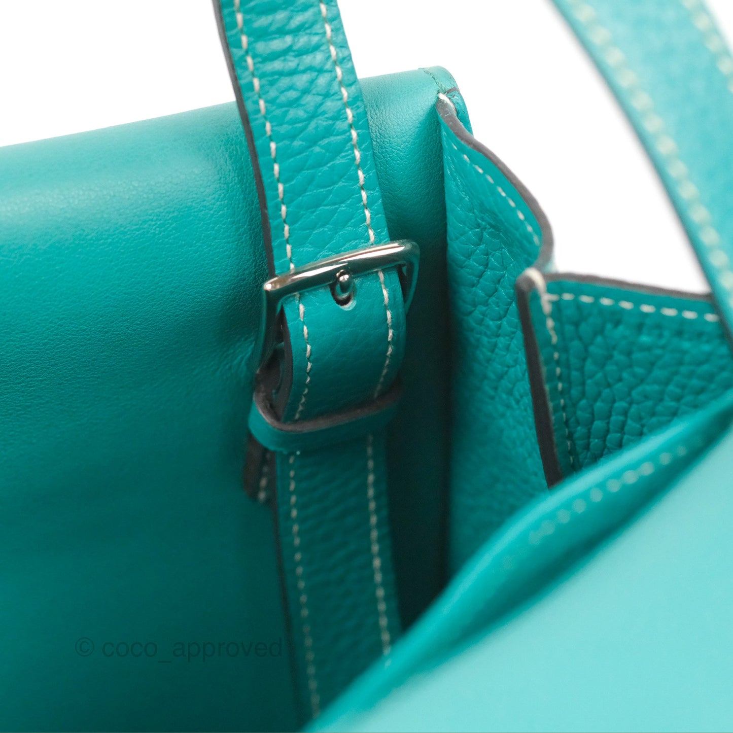 Hermès Halzan 31 Vert Verone Clemence Palladium Hardware