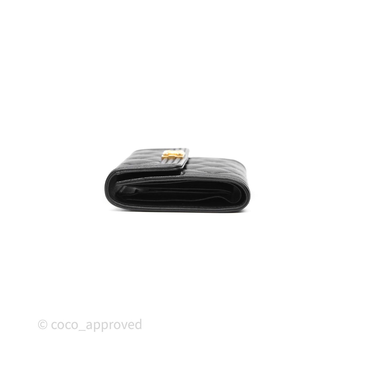 Chanel Small Boy Flap Wallet Black Caviar Gold Hardware