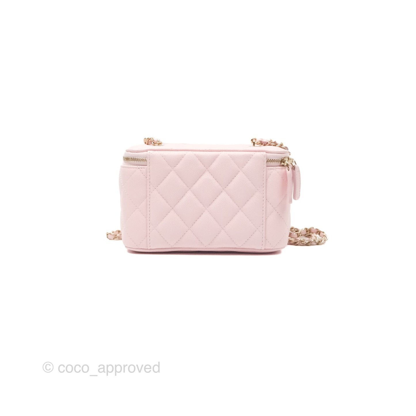 Chanel Classic Vanity With Chain Pink Caviar Gold Hardware