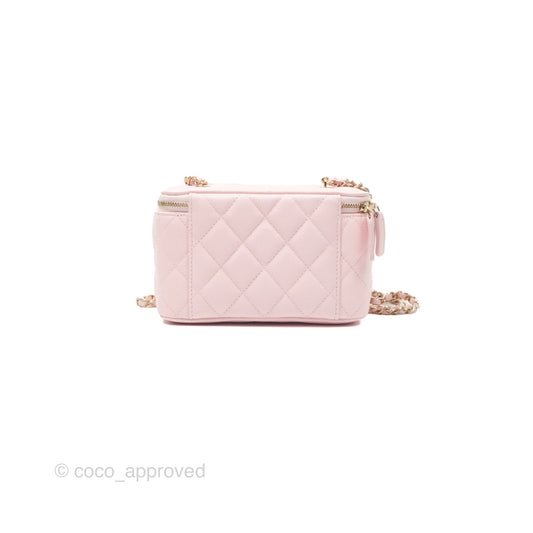 Chanel Classic Vanity With Chain Pink Caviar Gold Hardware