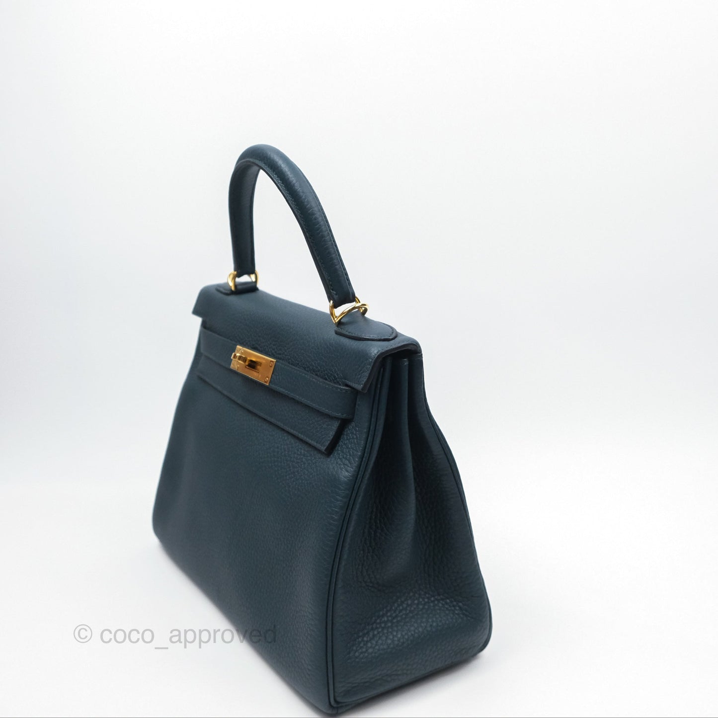 Hermès Kelly 28 Retourne Dark Green Clemence Gold Hardware
