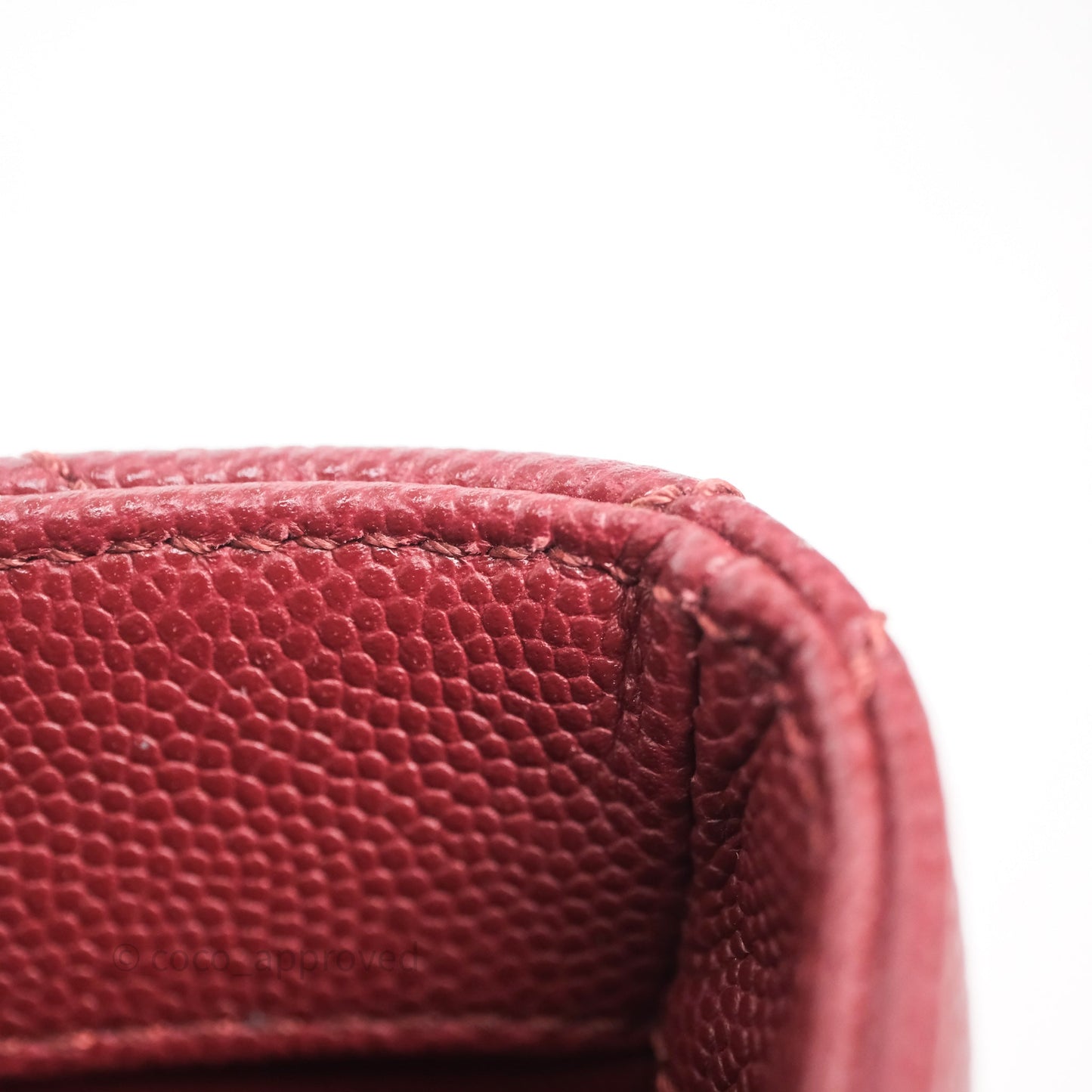 Chanel Small Coco Handle Quilted Red Burgundy Caviar Gold Hardware