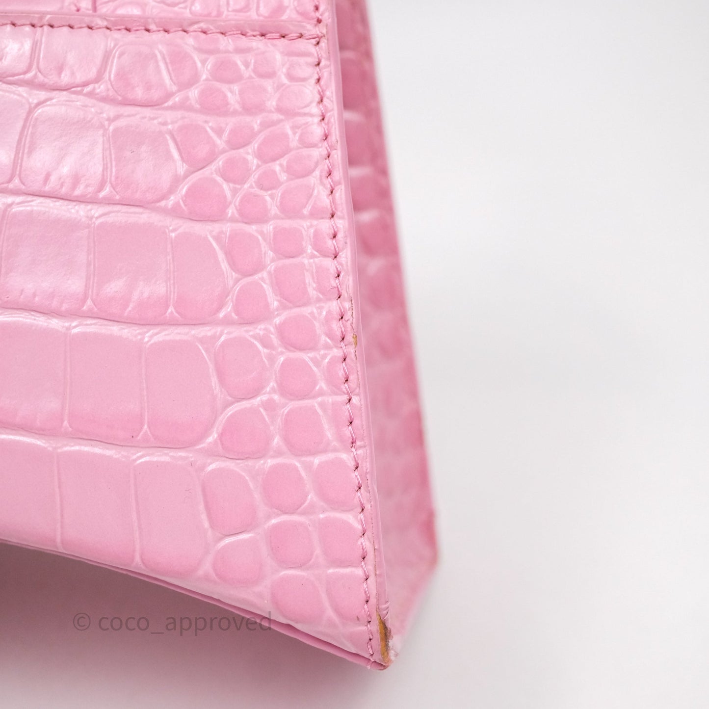 Balenciaga Small Hourglass Embossed Bag Pink