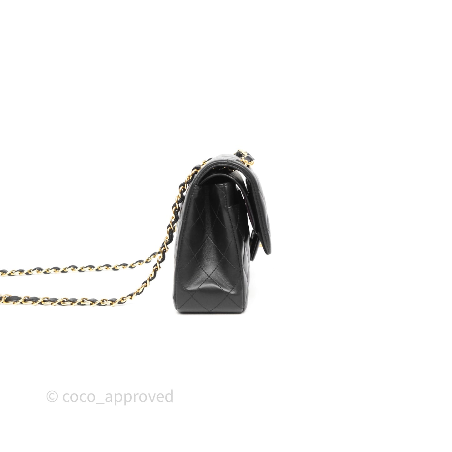 Chanel Small Classic Flap Quilted Black Lambskin Gold Hardware