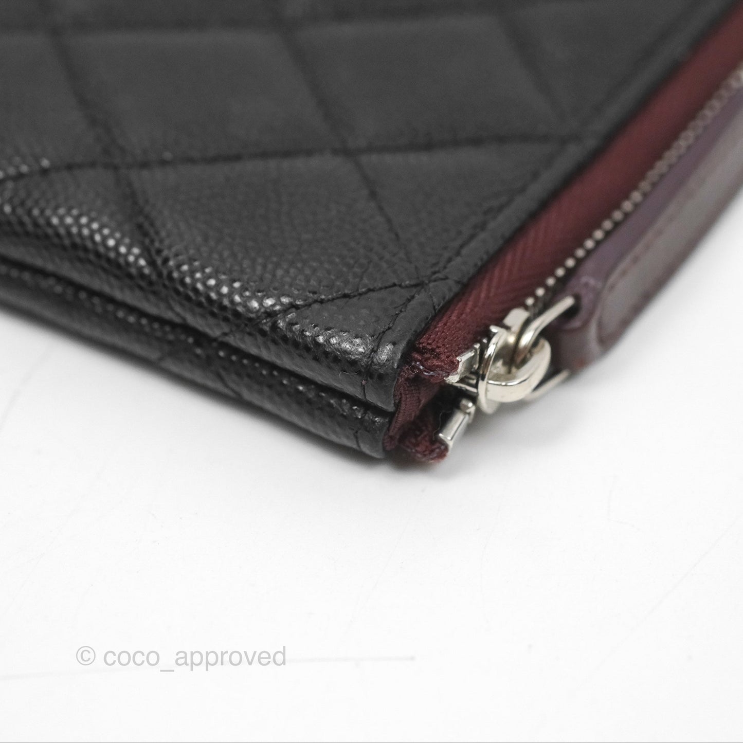 Chanel Quilted Mini O Case Black Caviar Silver Hardware