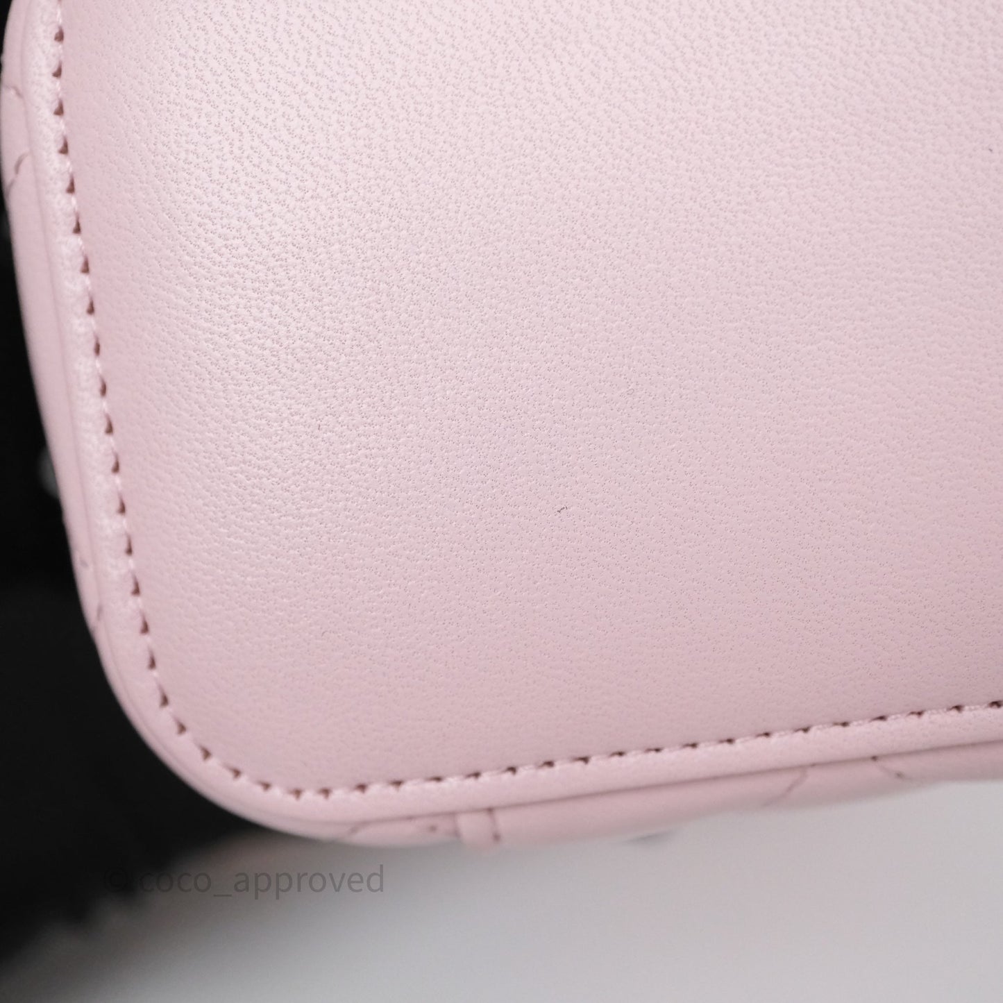 Chanel Mini Top Handle Vanity With Chain Pink Lambskin Gold Hardware