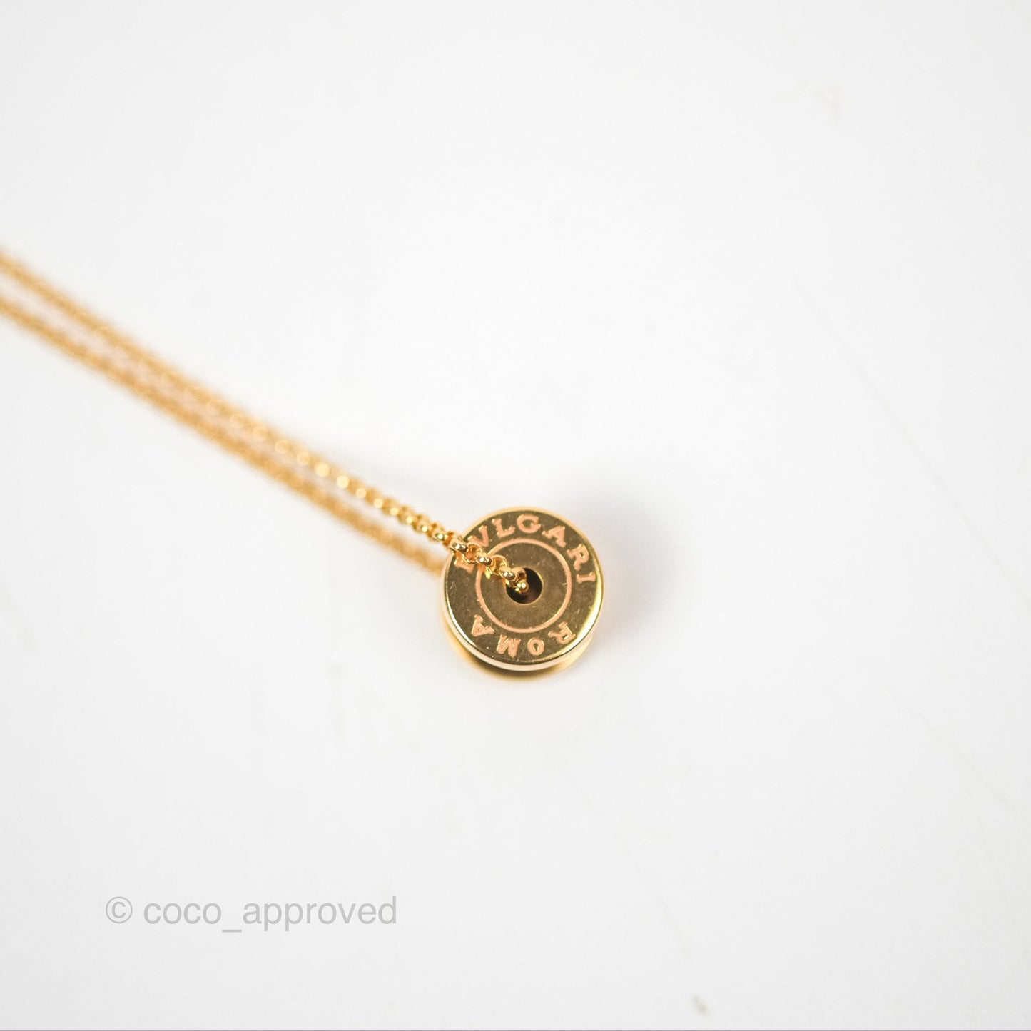 Bvlgari Zero1 Mini Necklace Black Ceramic 18K Pink Gold