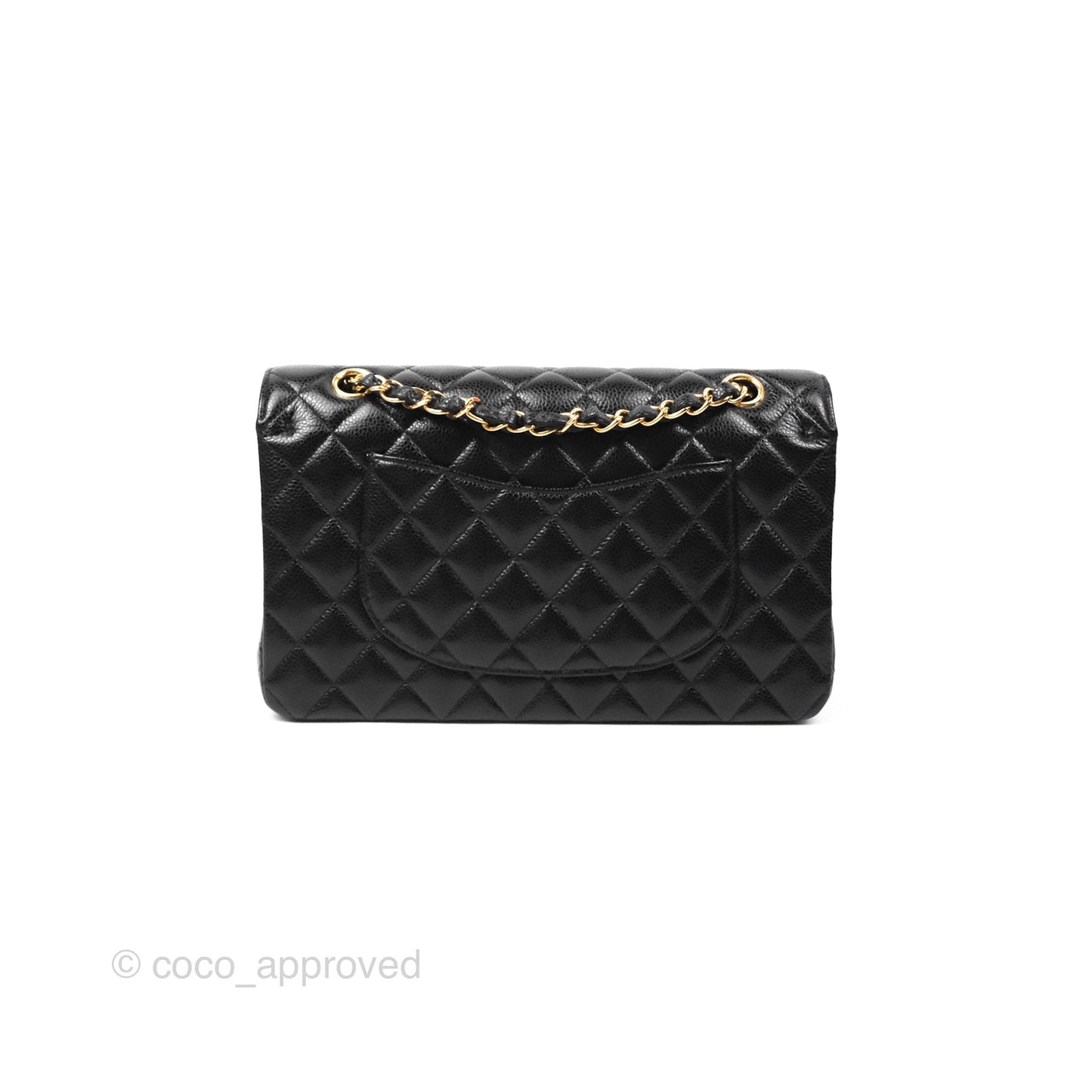 Chanel Classic M/L Medium Flap Quilted Black Caviar Gold Hardware