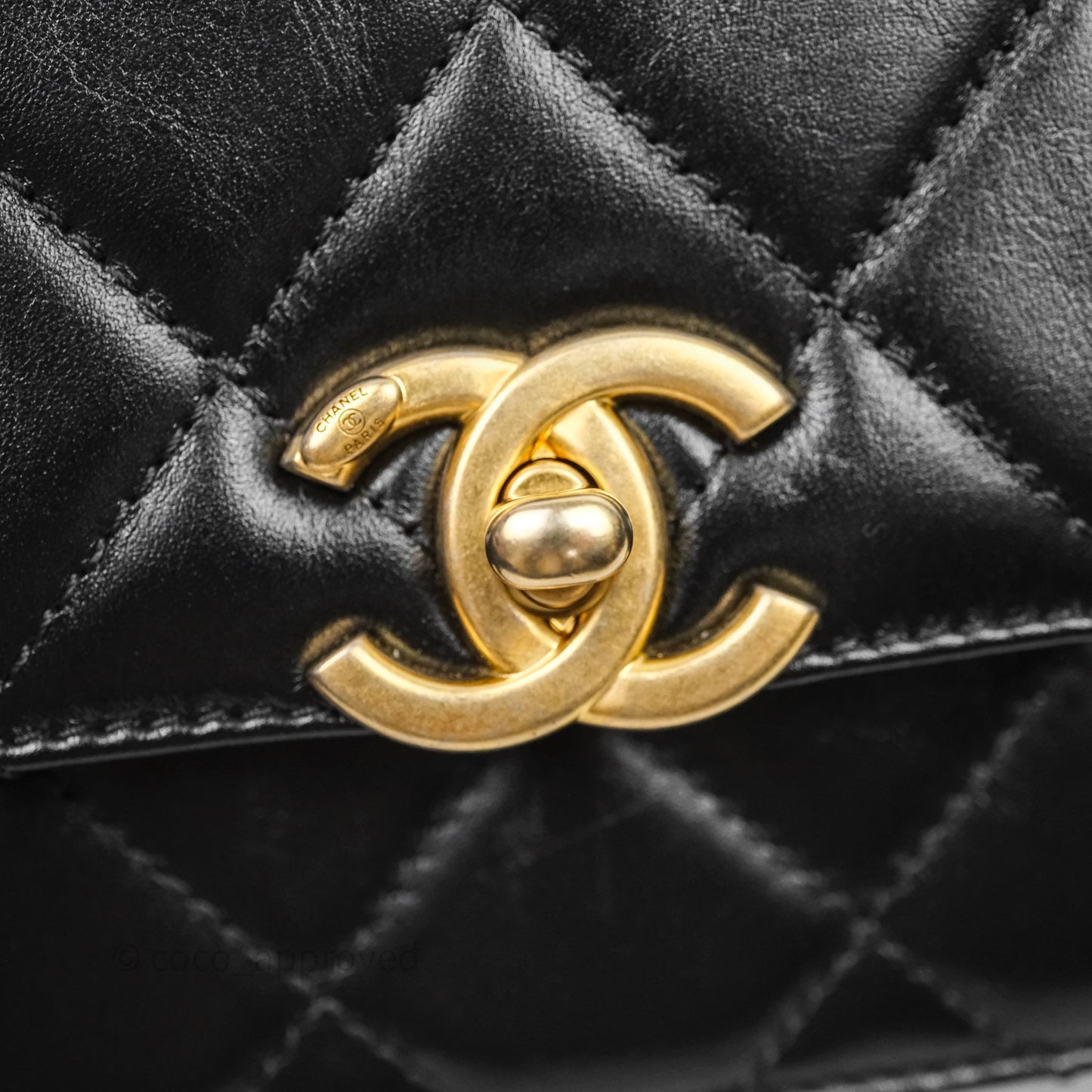 Chanel Mini Perfect Fit Adjustable Chain Black Calfskin Aged Gold Hardware